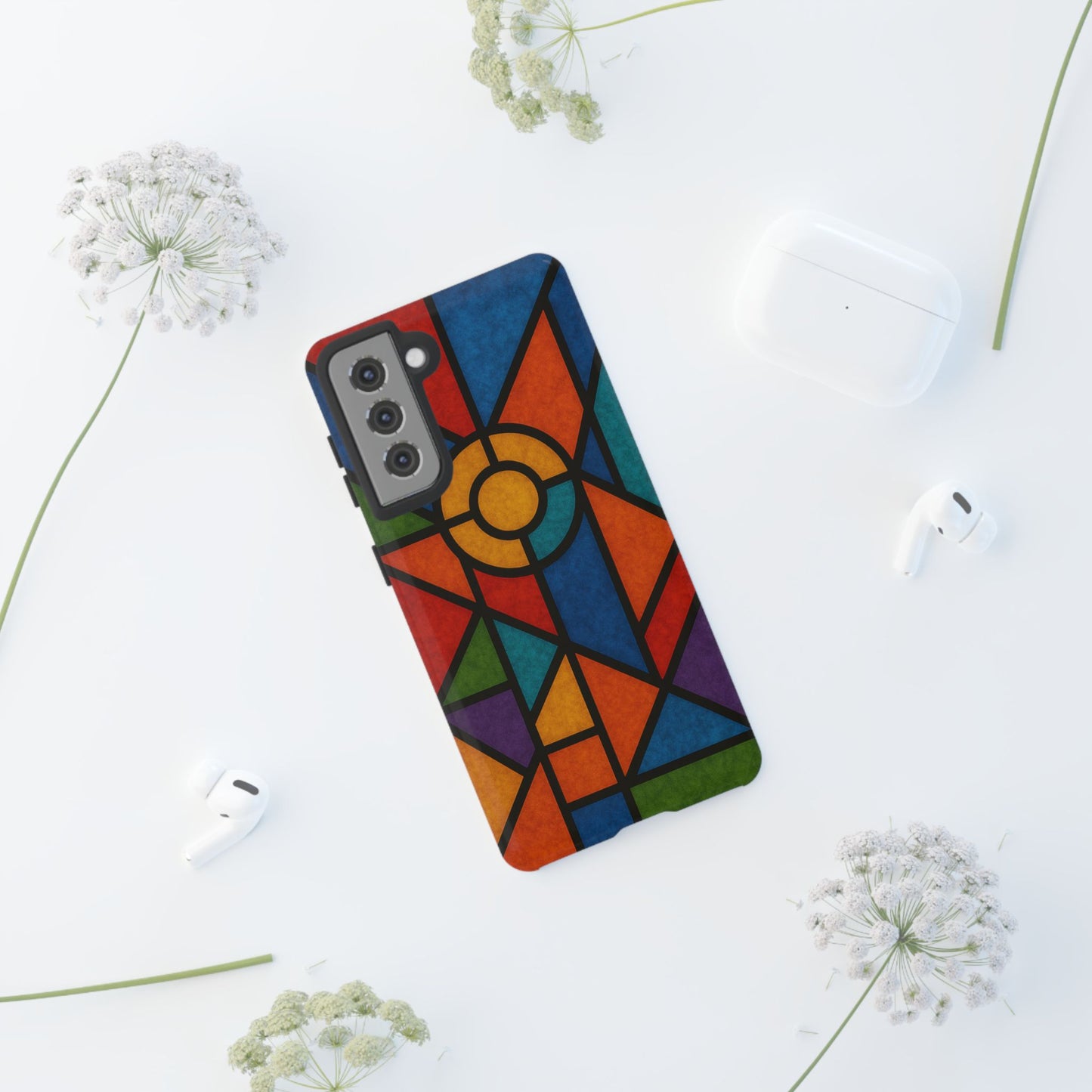 Colorful Stained Glass Phone Case, Artistic Phone Cover, Vibrant Protective Case, Unique Gift for Art Lovers, Stylish Smartphone Accessory