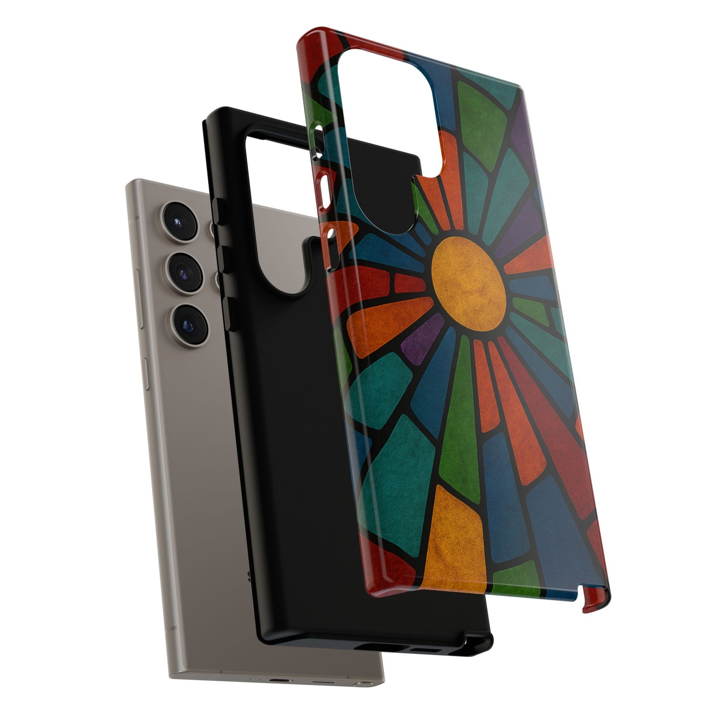Colorful Stained Glass Phone Case, Tough Cases, Artistic Phone Cover, Vibrant Mobile Accessory, Unique Gift for Art Lovers