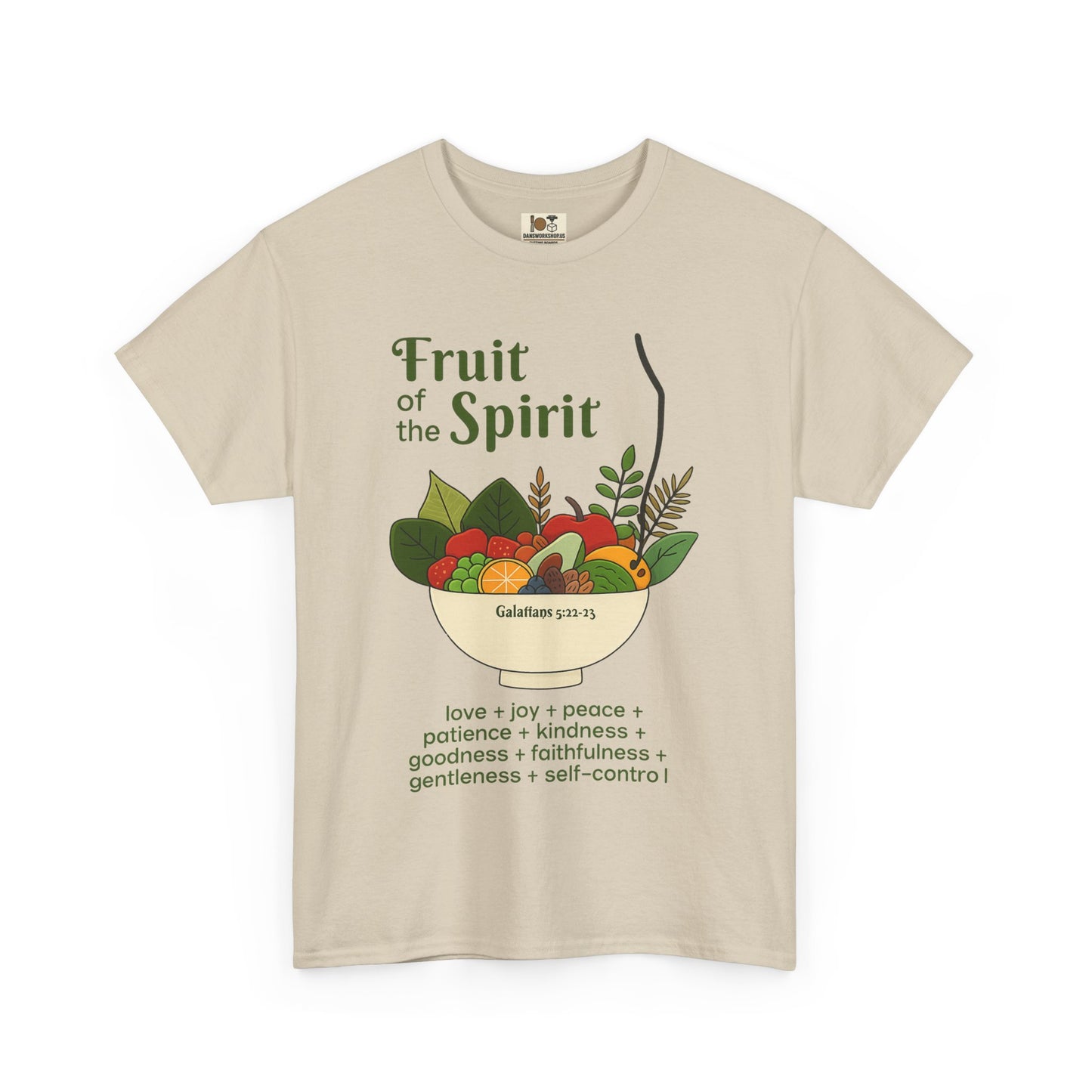 Spiritual Fruit Tee, Unisex Heavy Cotton Shirt, Motivational Gift for Christians, Faith Inspired Apparel, Kindness & Peace Shirt