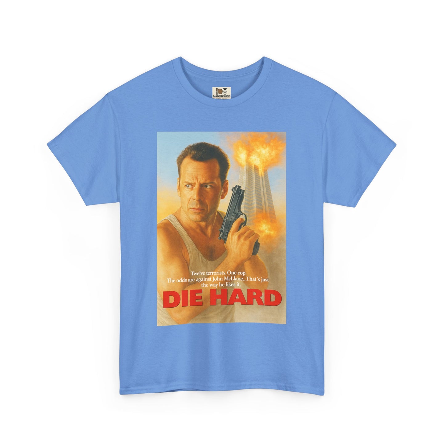 Die Hard Unisex Heavy Cotton Tee - Retro Movie Shirt, Action Film Apparel, Gifts for Movie Lovers, Vintage Tee, Casual Wear