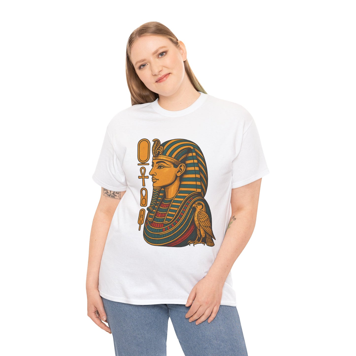 Egyptian Queen Graphic Tee, Vintage Egyptian Art, Unisex Cotton Shirt, Gift for History Lovers, Unique Costume Tee