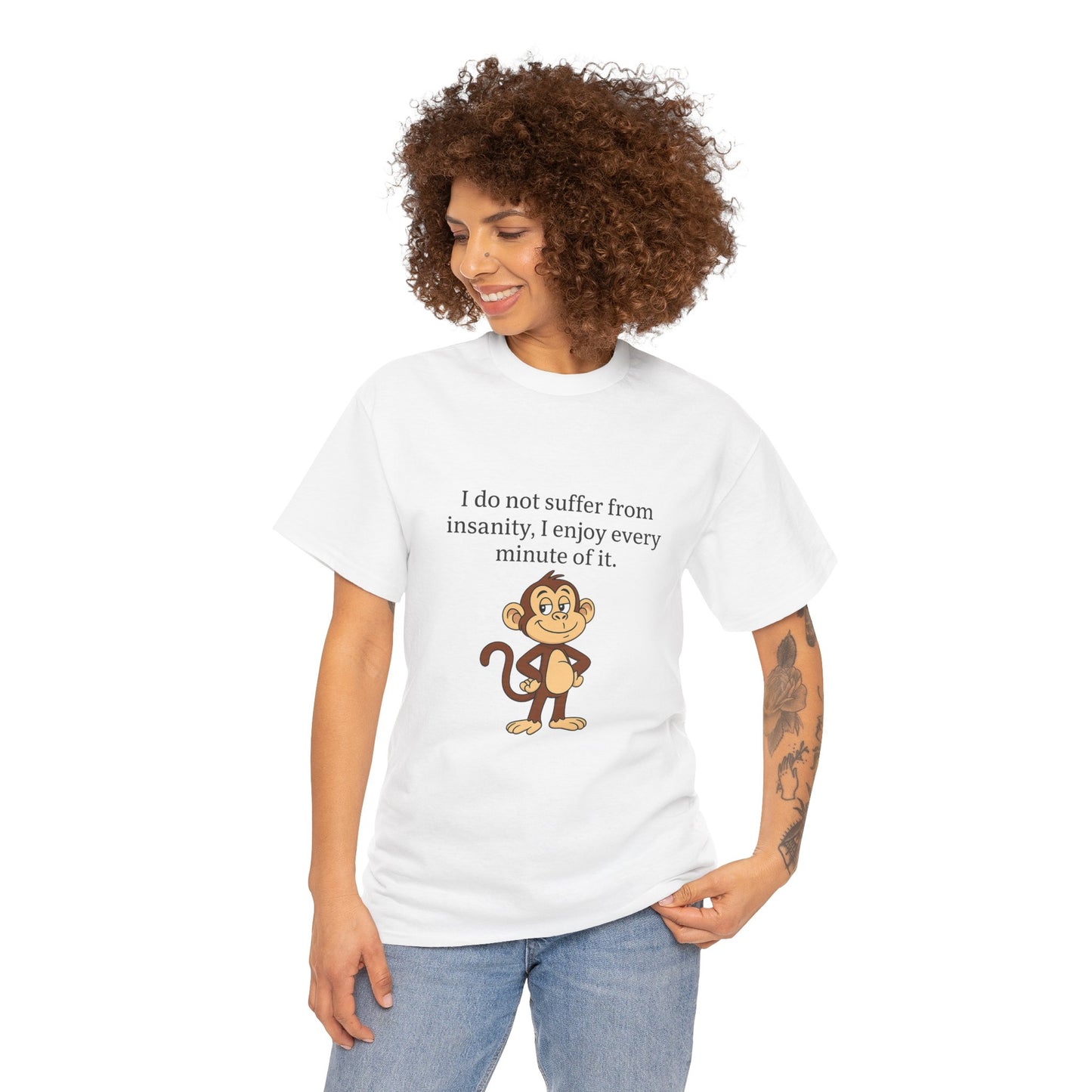 Whimsical Monkey Quote Tee - Fun Graphic Shirt for Casual Days, Gift for Friends, Family Gatherings, Birthdays, Humor Apparel