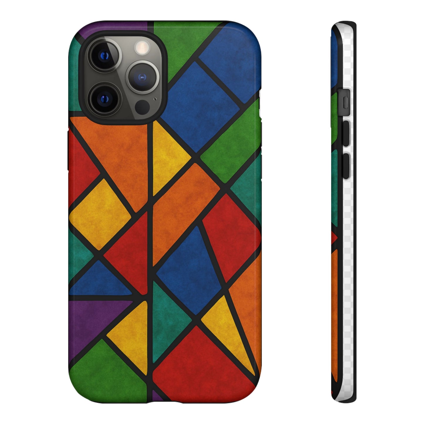 Colorful Phone Case, Stained Glass Pattern, Artistic Phone Cover, Unique Smartphone Protection, Vibrant Gift for All Occasions