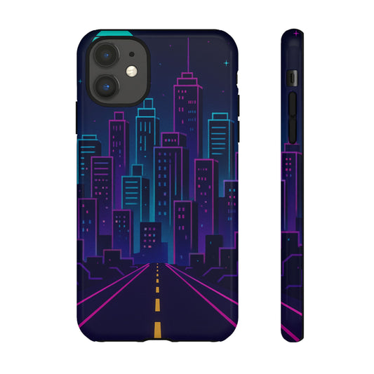Cityscape Phone Case, Tough Cases, Urban Style, Nighttime Vibe, Phone Cover, Gift for City Lovers, Modern Design