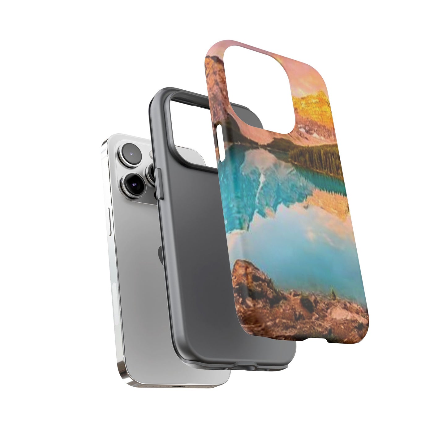 Nature-Inspired Phone Case with Mountain and Lake Design, Aesthetic Tough Cases for Outdoor Lovers, Phone Protection, Gift for Nature [...]