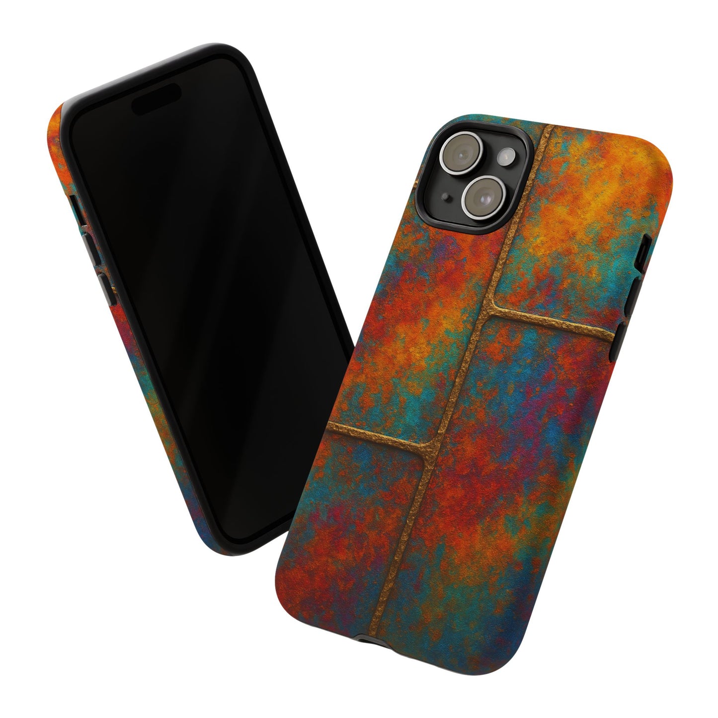 Colorful Textured Phone Case, Vibrant iPhone Cover, Tough Protective Shell, Unique Mobile Accessory, Artisan Phone Protection