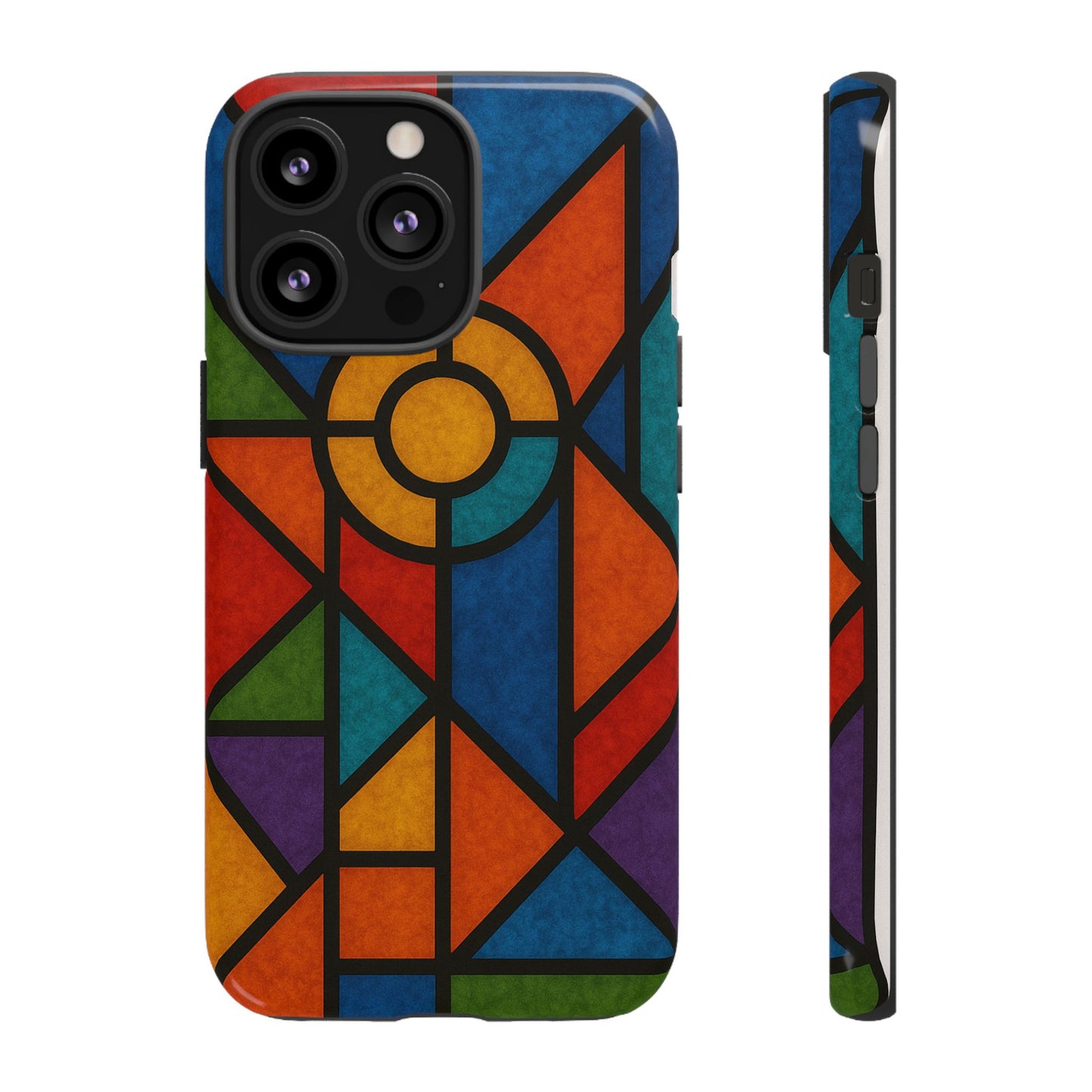 Colorful Stained Glass Phone Case, Artistic Phone Cover, Vibrant Protective Case, Unique Gift for Art Lovers, Stylish Smartphone Accessory