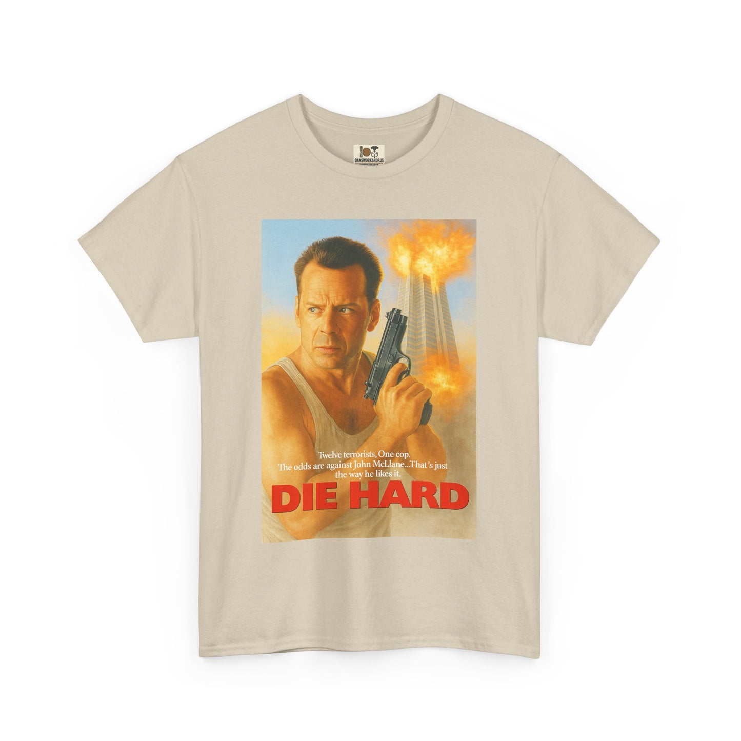 Die Hard Unisex Heavy Cotton Tee - Retro Movie Shirt, Action Film Apparel, Gifts for Movie Lovers, Vintage Tee, Casual Wear