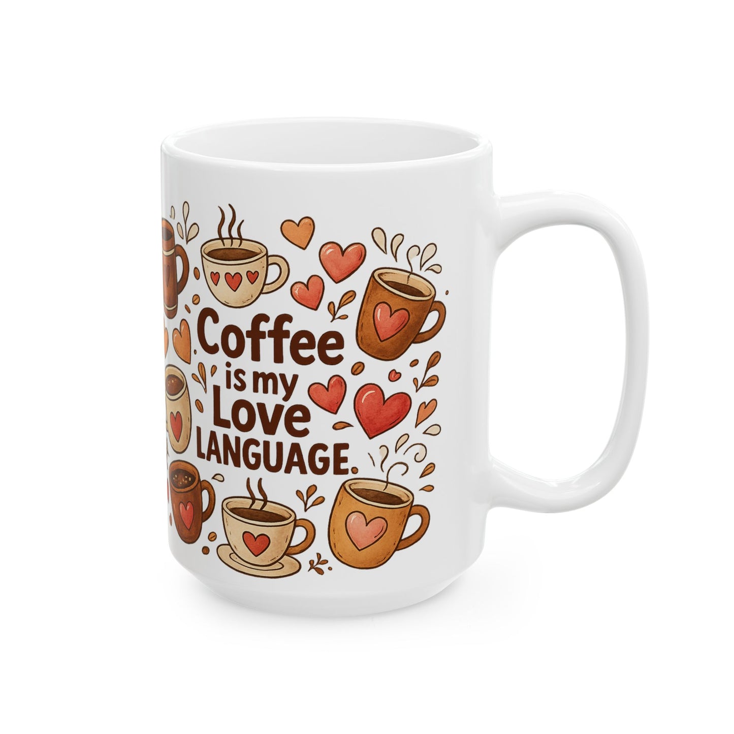 Coffee Love Ceramic Mug - Perfect for Valentine's Day, Gift for Coffee Lovers, Heartfelt Home Décor, Cute Kitchenware, Inspirational [...]