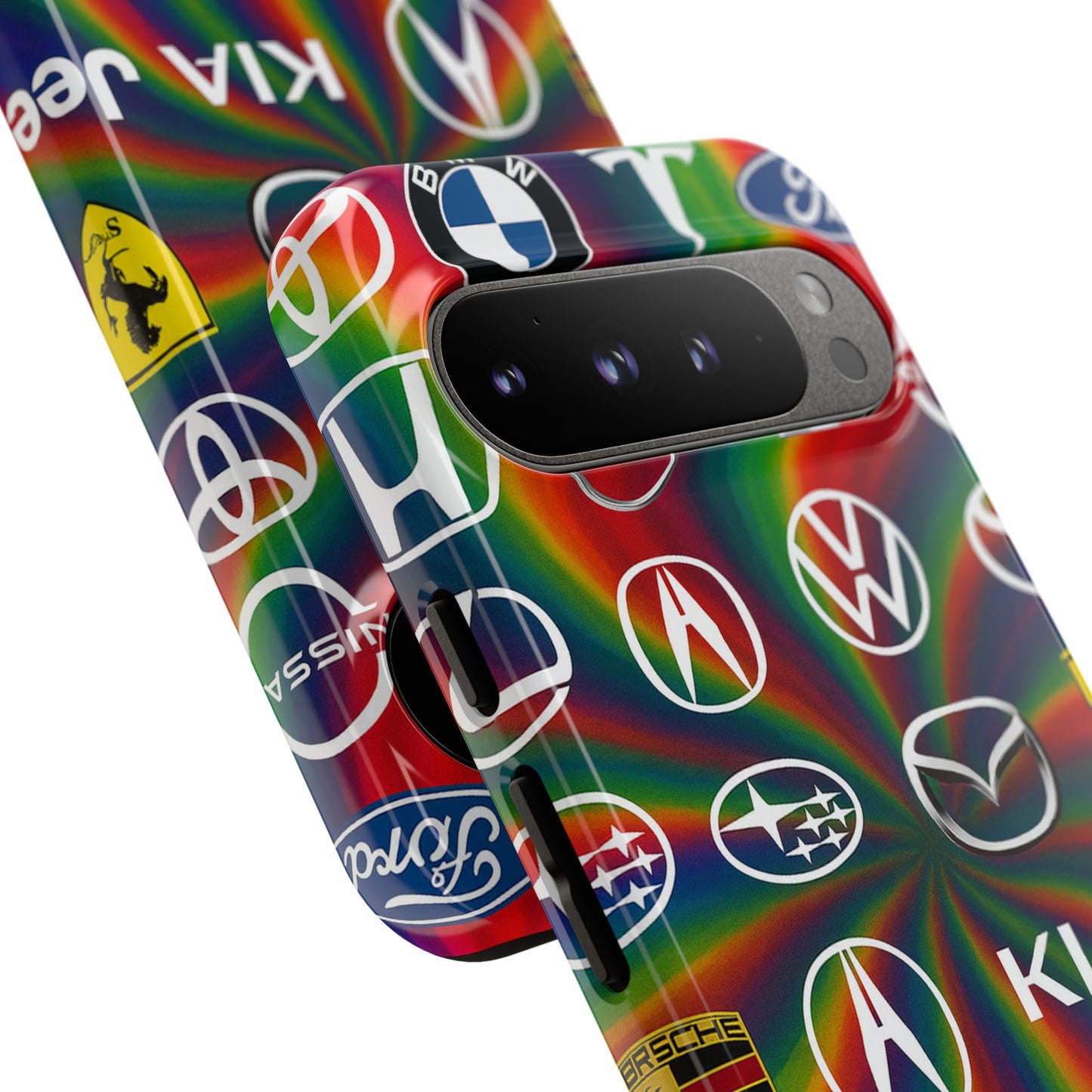 Colorful Car Logos Phone Case - Vibrant Tough Cases for Auto Enthusiasts, Unique Gift for Birthdays, Car Events, and Holidays