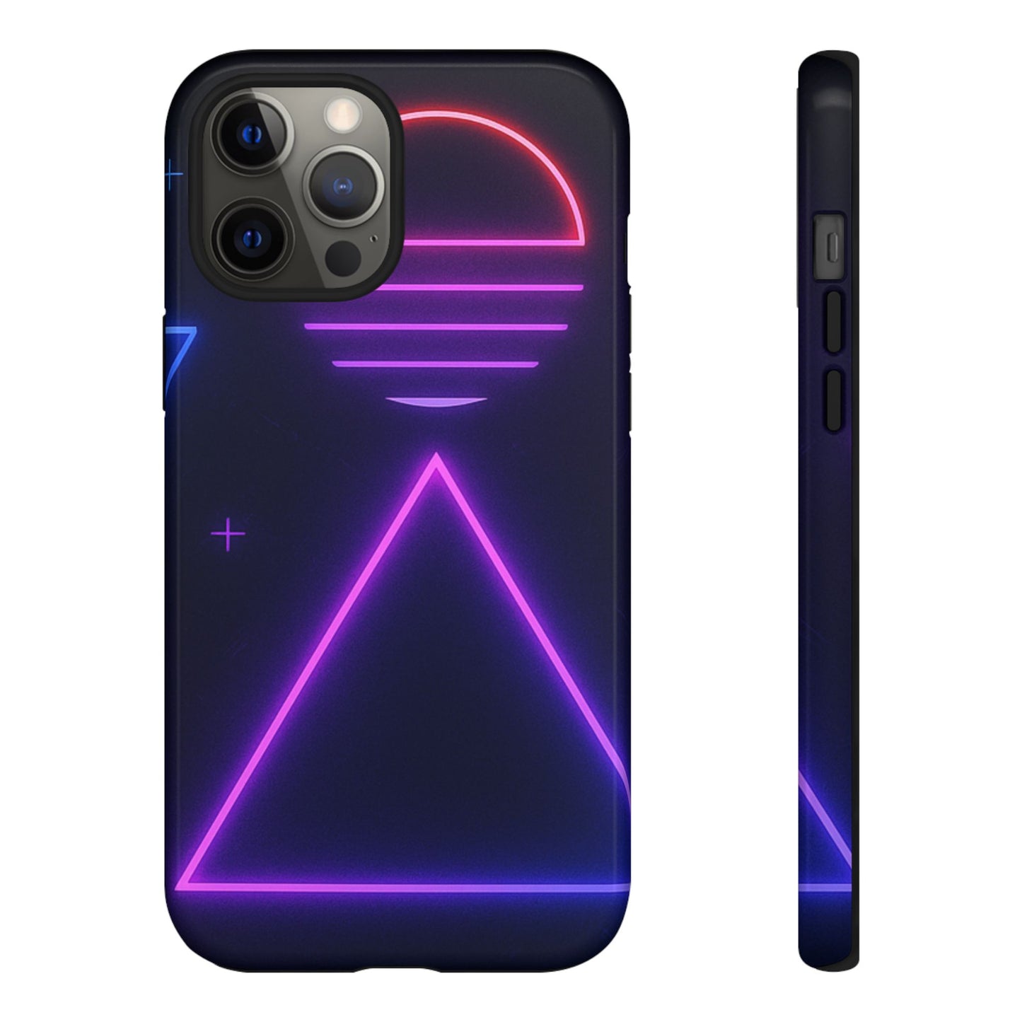 Retro Neon Phone Case, Tough Cases for iPhone, 80s Aesthetic Phone Cover, Abstract Neon Design, Gift for Tech Lovers