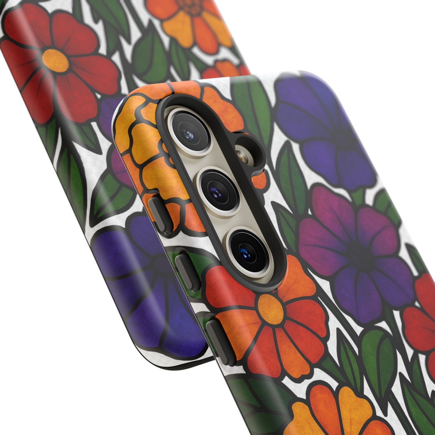 Floral Phone Case, Tough Cases with Colorful Flower Design, Gift for Flower Lovers, Summer Accessories, Trendy Phone Cover
