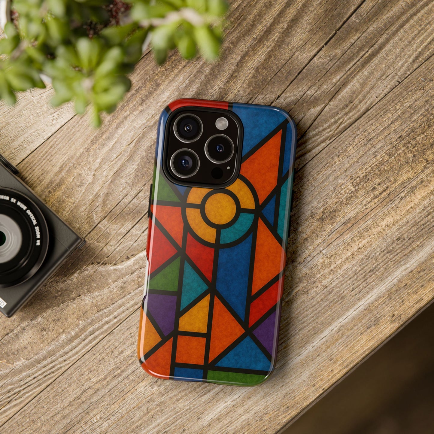 Colorful Stained Glass Phone Case, Artistic Phone Cover, Vibrant Protective Case, Unique Gift for Art Lovers, Stylish Smartphone Accessory