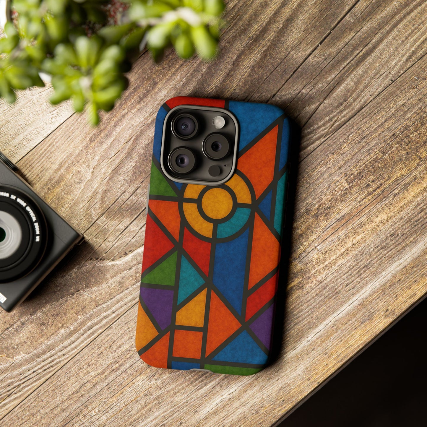 Colorful Stained Glass Phone Case, Artistic Phone Cover, Vibrant Protective Case, Unique Gift for Art Lovers, Stylish Smartphone Accessory
