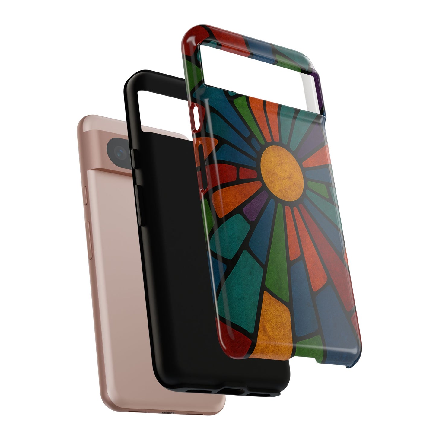 Colorful Stained Glass Phone Case, Tough Cases, Artistic Phone Cover, Vibrant Mobile Accessory, Unique Gift for Art Lovers