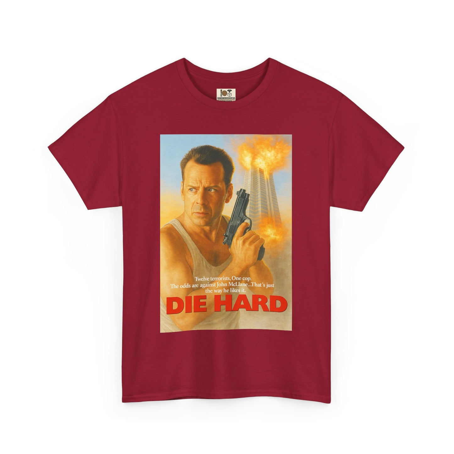 Die Hard Unisex Heavy Cotton Tee - Retro Movie Shirt, Action Film Apparel, Gifts for Movie Lovers, Vintage Tee, Casual Wear