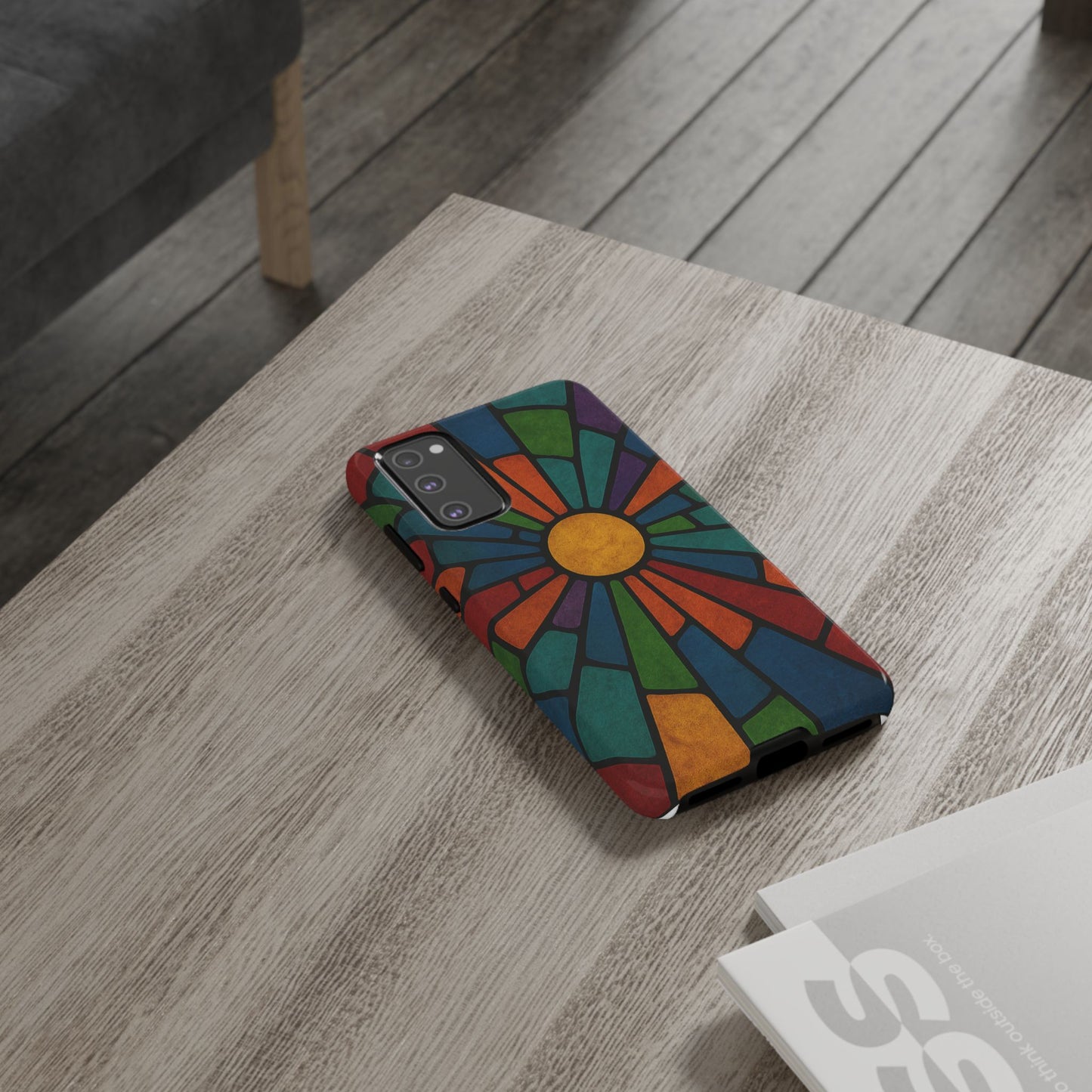 Colorful Stained Glass Phone Case, Tough Cases, Artistic Phone Cover, Vibrant Mobile Accessory, Unique Gift for Art Lovers