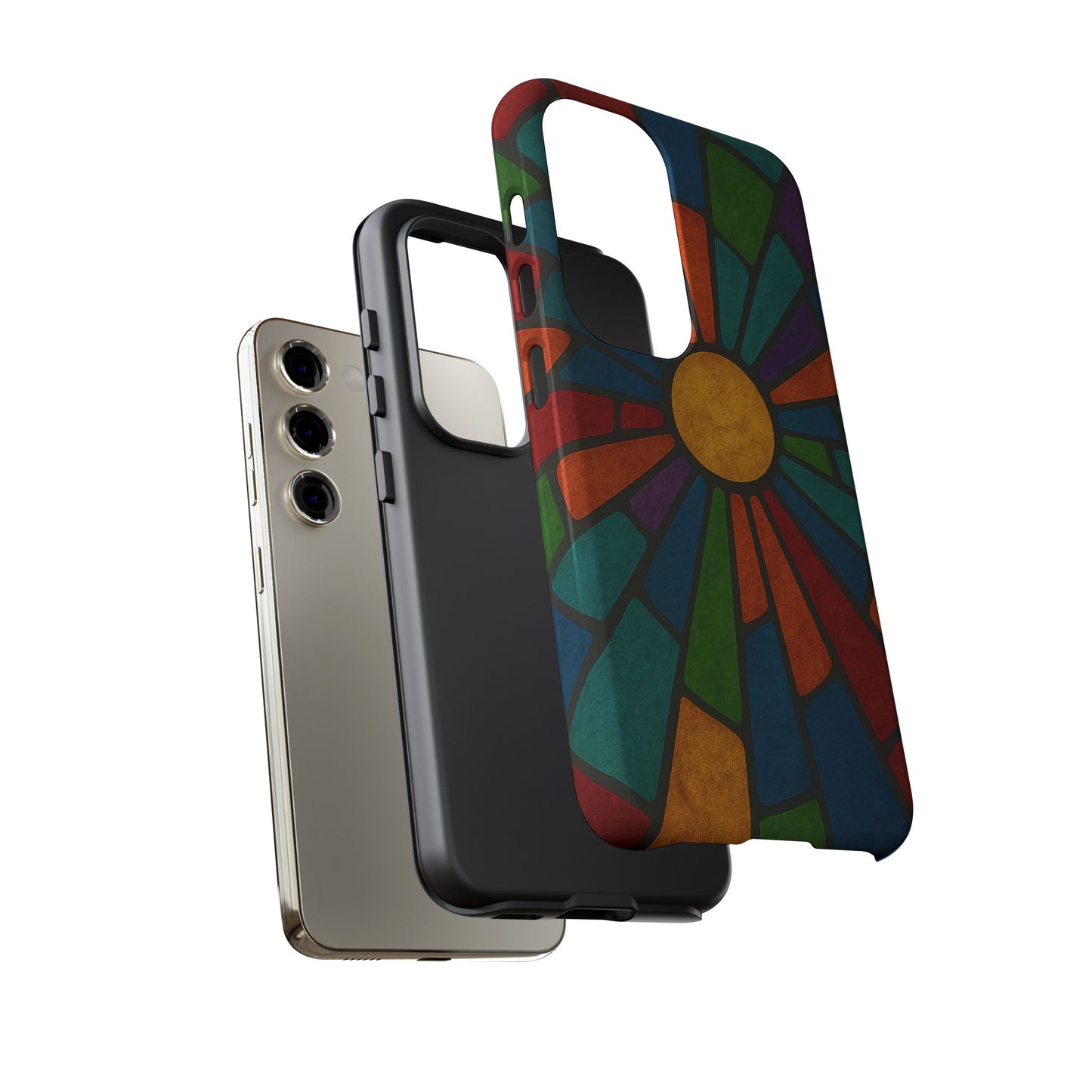 Colorful Stained Glass Phone Case, Tough Cases, Artistic Phone Cover, Vibrant Mobile Accessory, Unique Gift for Art Lovers