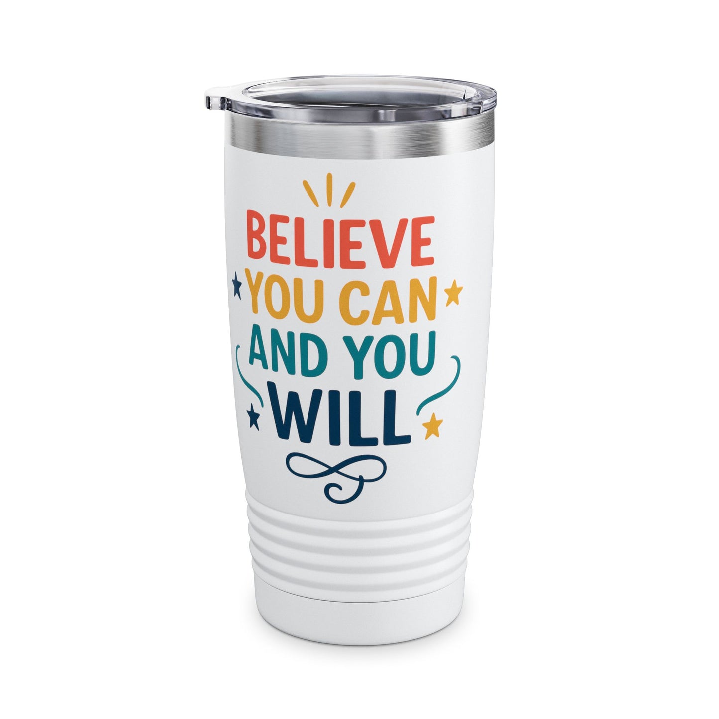 Inspirational Ringneck Tumbler - Believe You Can and You Will, Motivational Travel Mug, Great Gift for Dreamers, Perfect for On-the-Go [...]