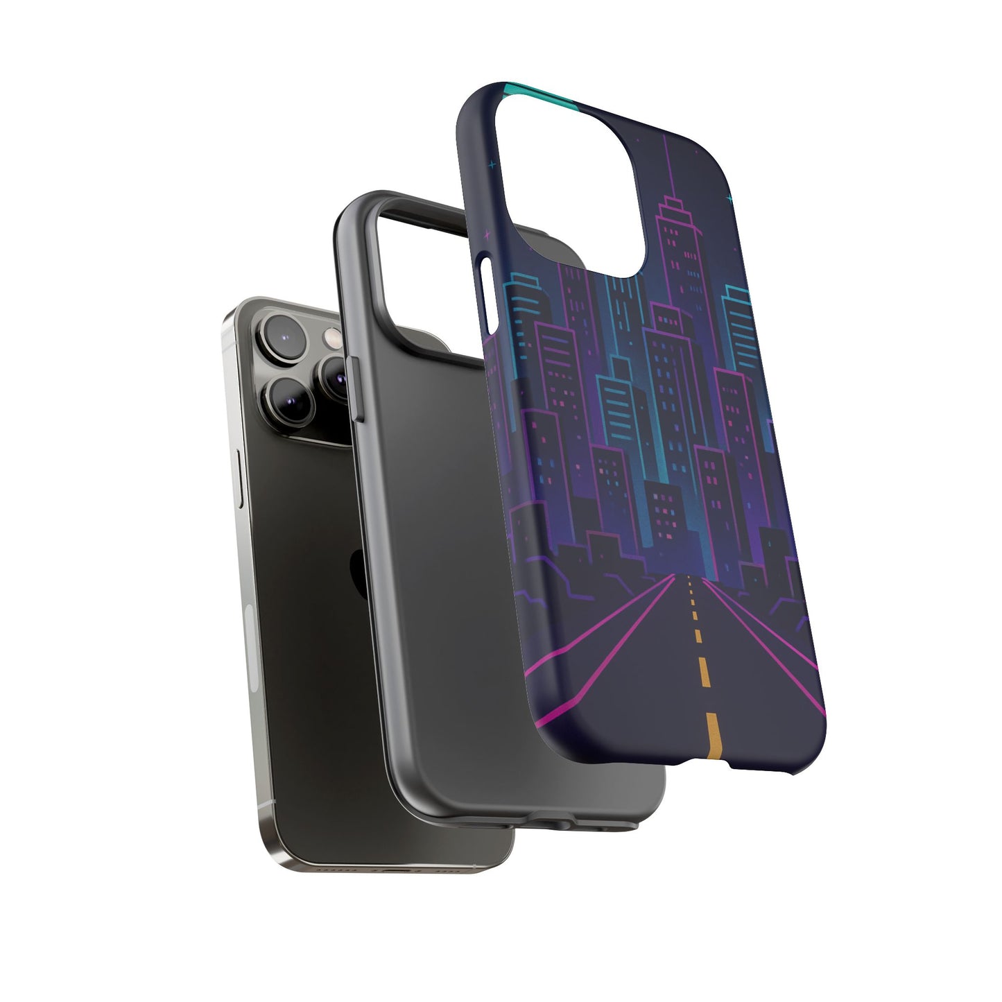 Cityscape Phone Case, Tough Cases, Urban Style, Nighttime Vibe, Phone Cover, Gift for City Lovers, Modern Design