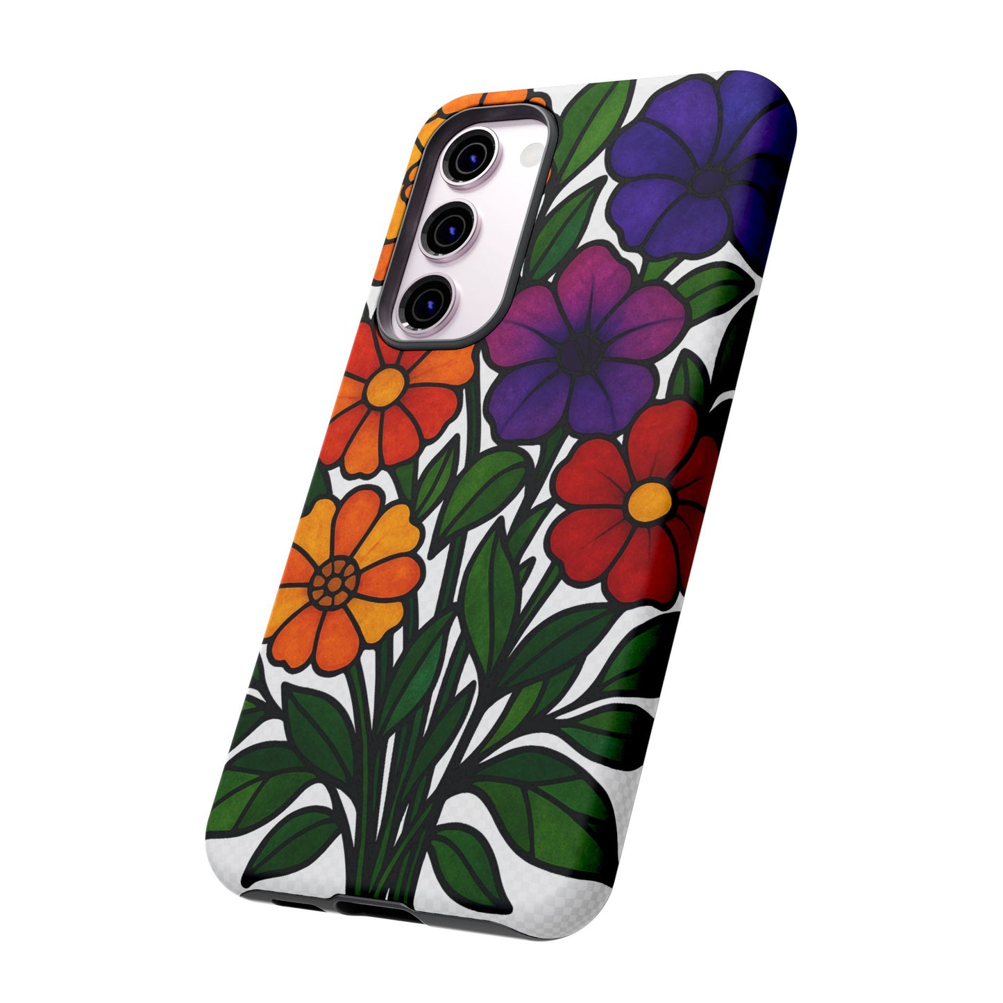 Floral Phone Case, Tough Cases with Colorful Flower Design, Gift for Flower Lovers, Summer Accessories, Trendy Phone Cover