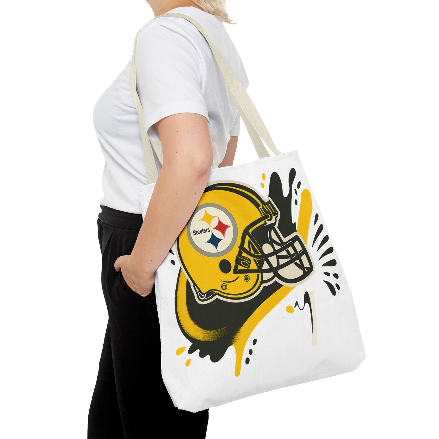 Steelers Inspired Tote Bag, Football Fan Accessory, Game Day Tote, Sports Bag, Personalized Gift for Him