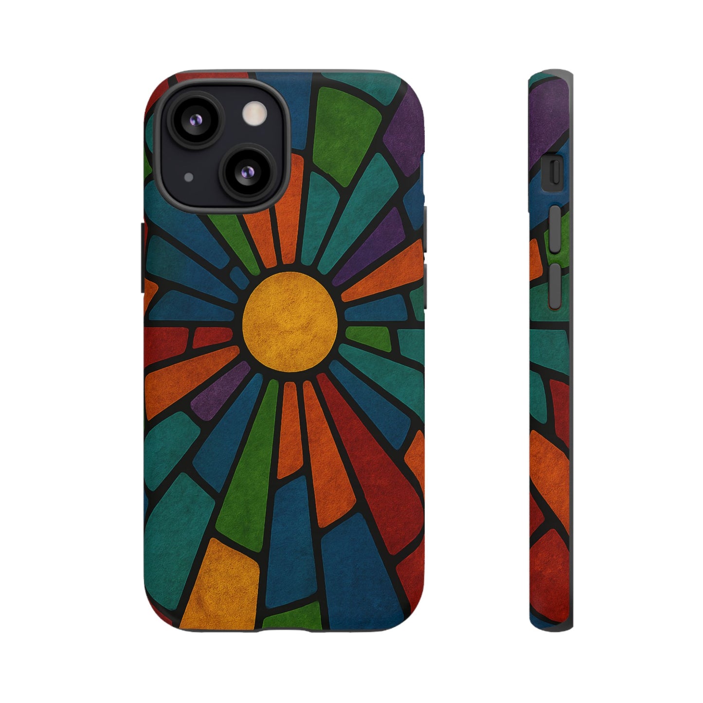 Colorful Stained Glass Phone Case, Tough Cases, Artistic Phone Cover, Vibrant Mobile Accessory, Unique Gift for Art Lovers