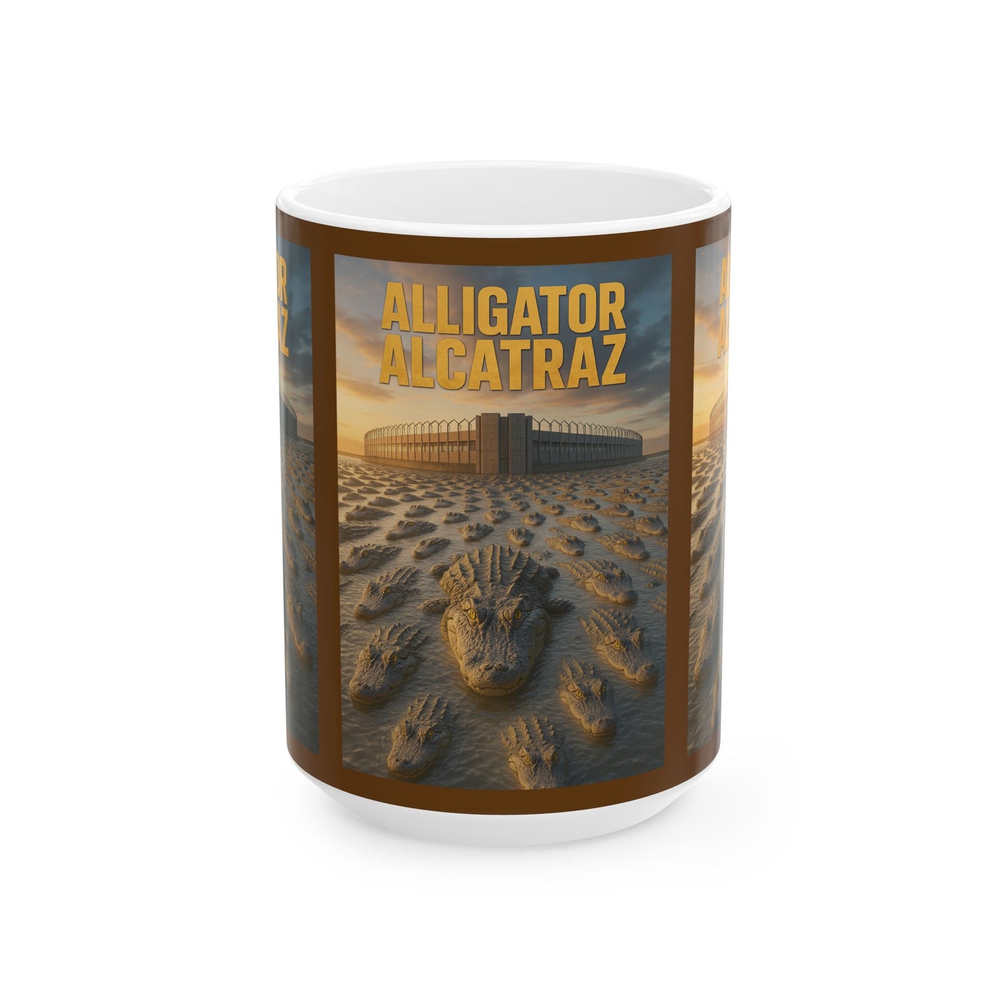 Alligator Alcatraz Ceramic Mug | Unique Gift for Nature Lovers, Home Decor, Coffee Tea Mug, Wildlife Enthusiast, Animal Lover