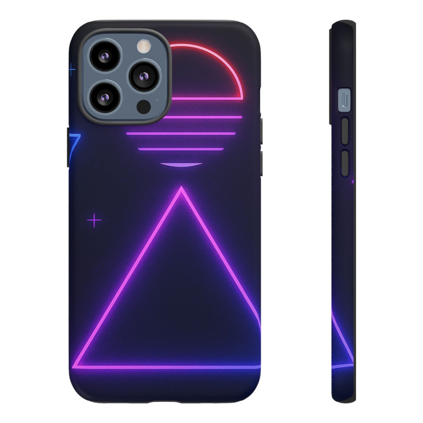 Retro Neon Phone Case, Tough Cases for iPhone, 80s Aesthetic Phone Cover, Abstract Neon Design, Gift for Tech Lovers