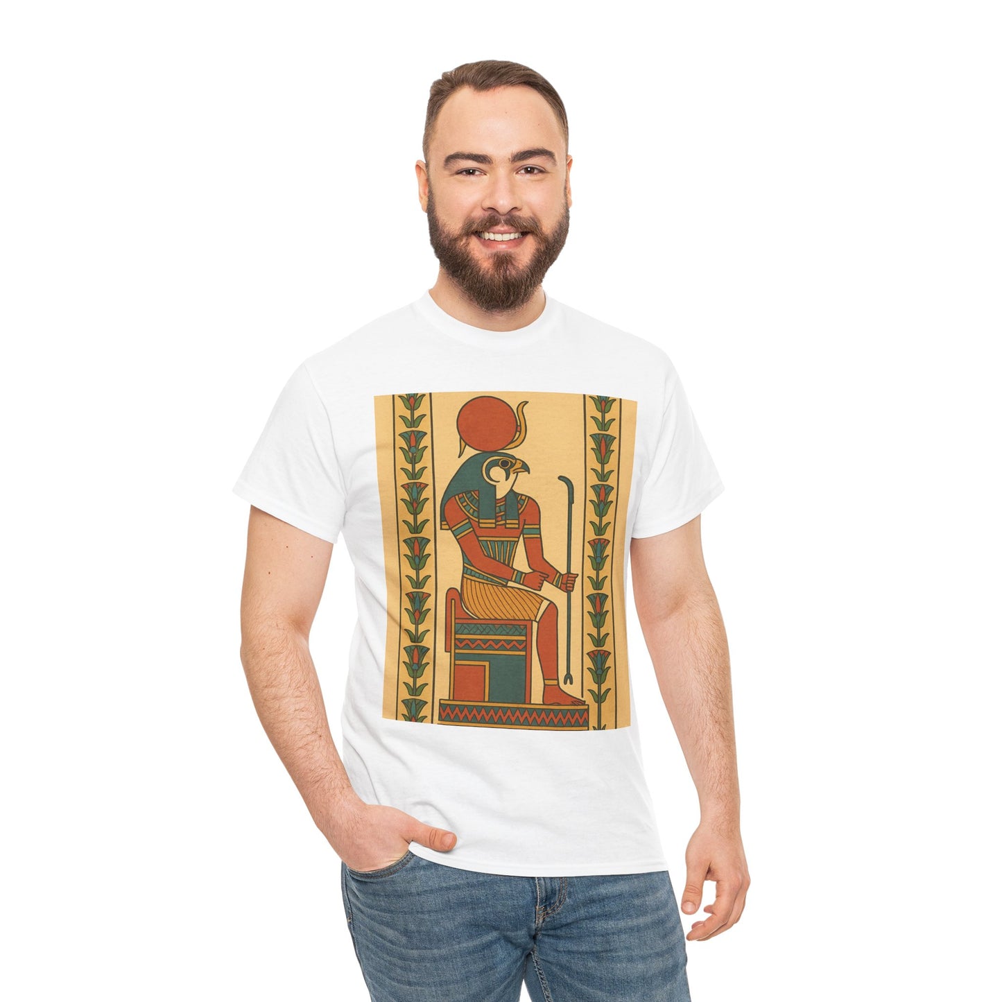 Egyptian Art Unisex Heavy Cotton Tee, Vintage Graphic Shirt, Gift for Art Lovers, Creative Daily Wear, Unique Museum Style
