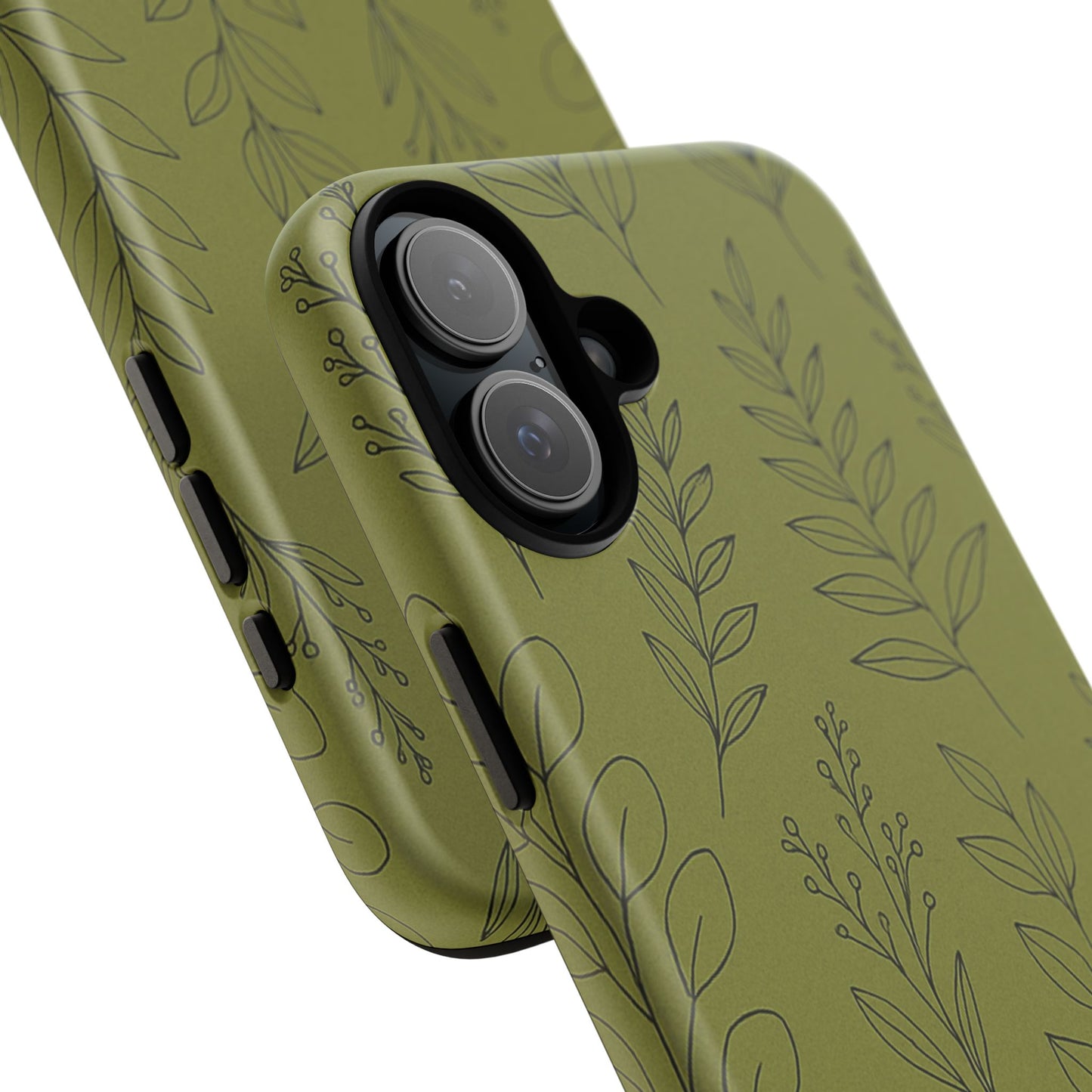 Stylish Phone Case, Botanical Design, Tough Phone Cover, Green Floral Case, Nature Inspired Gift, Eco-Friendly Accessory