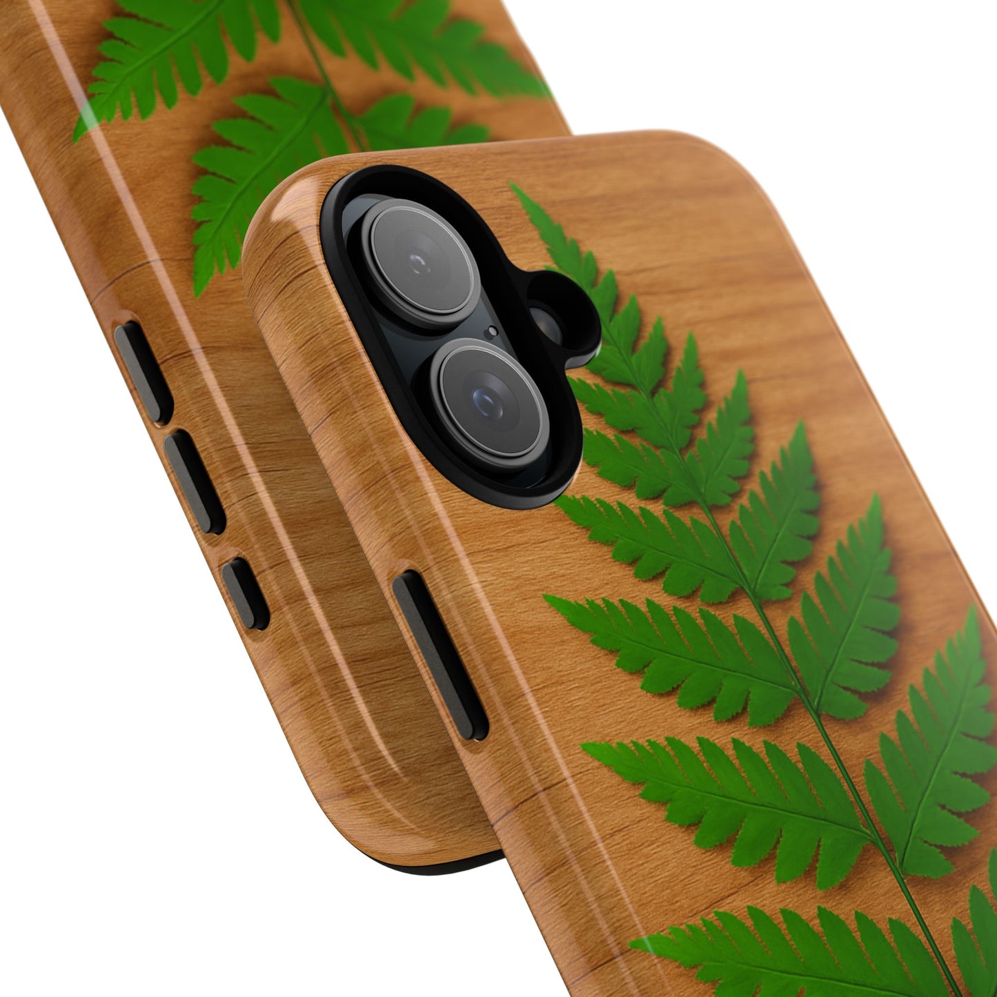 Wooden Fern Phone Case - Eco-Friendly Tough Cases for Nature Lovers, Unique Gift, Customizable Design, Nature-Themed Accessories