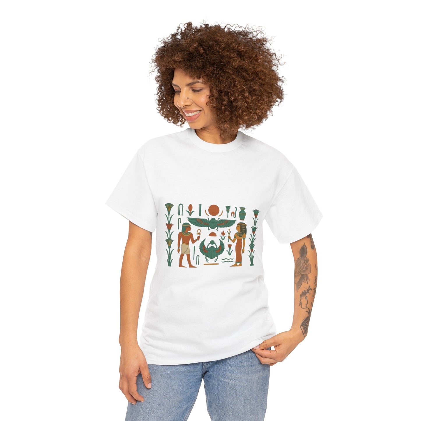 Bohemian Graphic Tee, Unisex Cotton T-Shirt for Every Day, Festival Wear, Gift for Friends, Casual Style, Art Vibe Tee, Egyptian