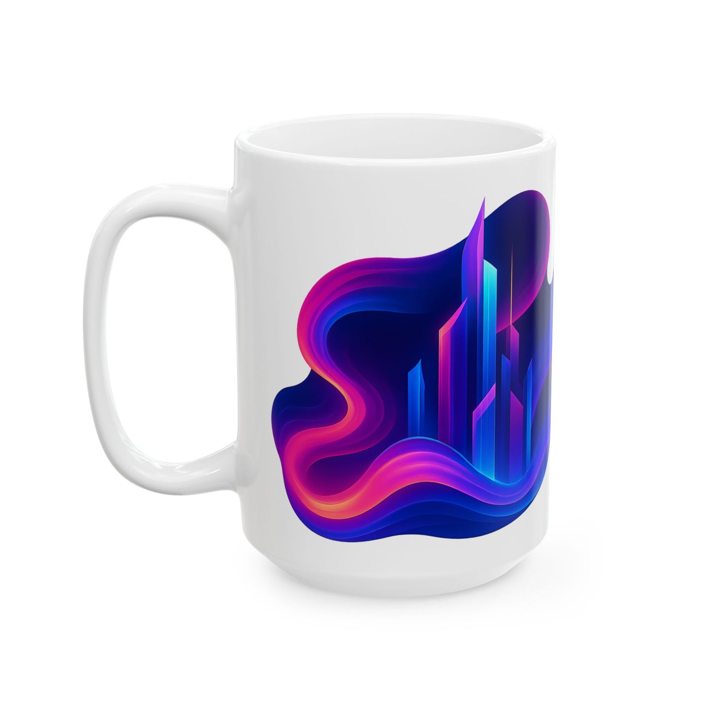 Vibrant Abstract Ceramic Mug, Colorful Coffee Cup, Modern Drinkware, Artistic Mug for Home or Office, Gift for Art Lovers