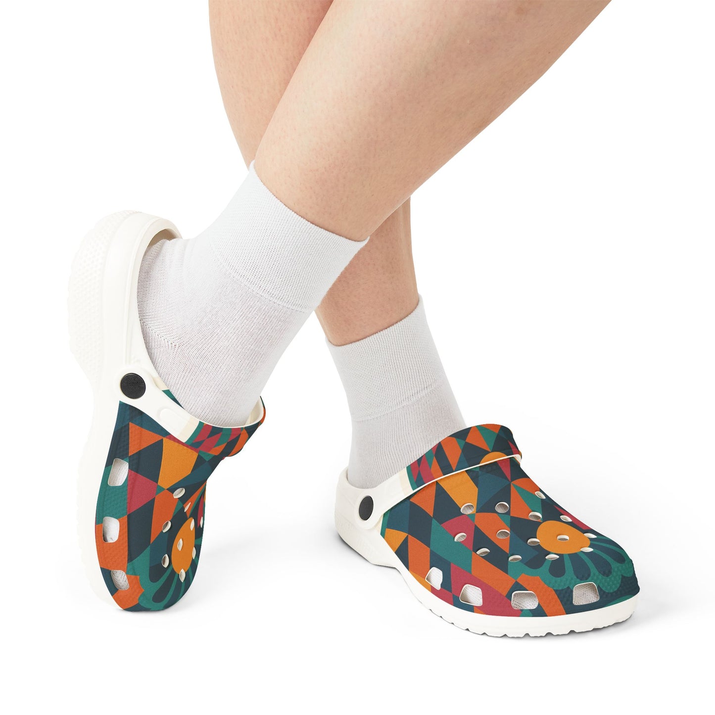 Vibrant Patterned Clogs - Fun EVA Foam Shoes for Comfort and Style, Summer Footwear, Festival Shoes, Colorful Garden Clogs, Unique Slide Ons