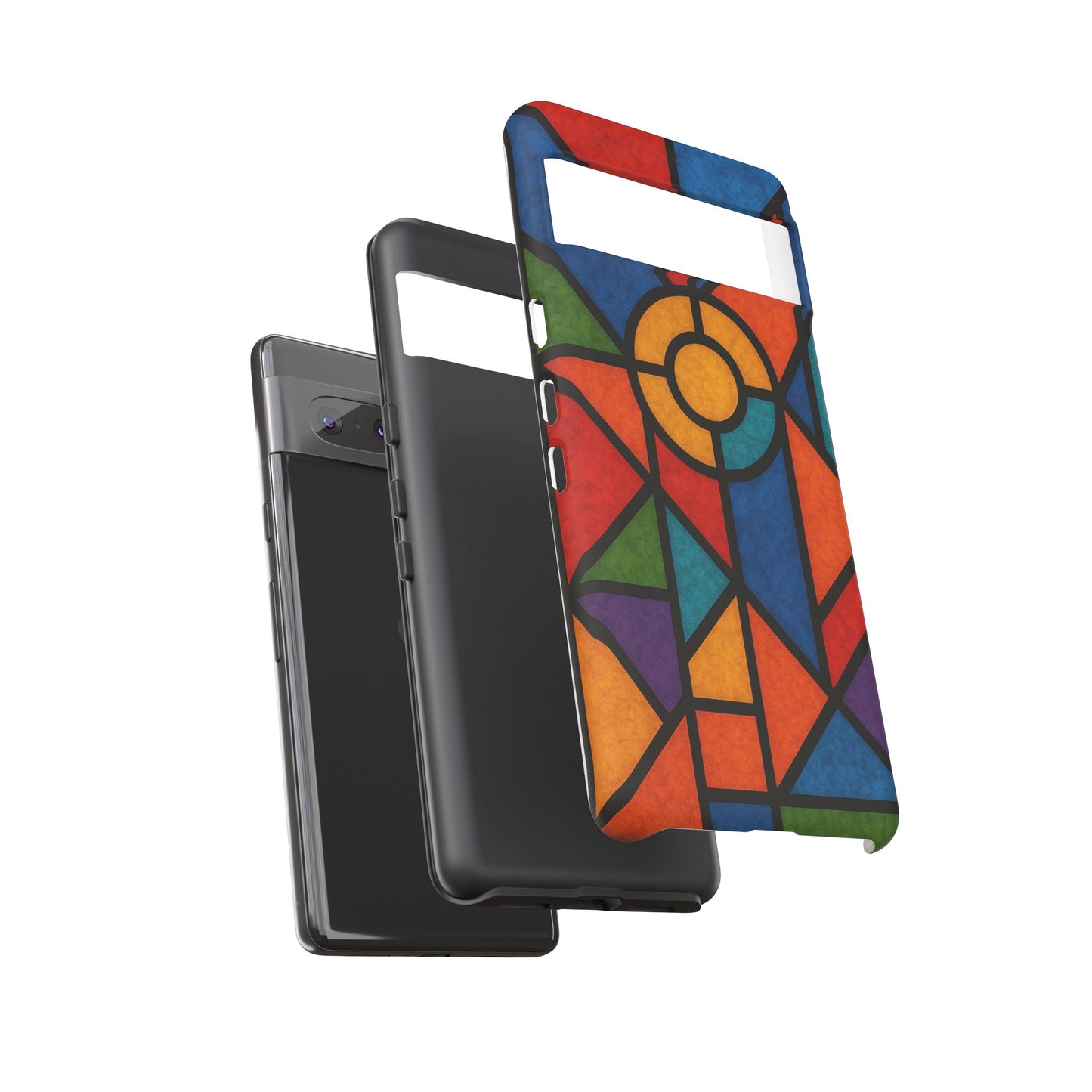Colorful Stained Glass Phone Case, Artistic Phone Cover, Vibrant Protective Case, Unique Gift for Art Lovers, Stylish Smartphone Accessory