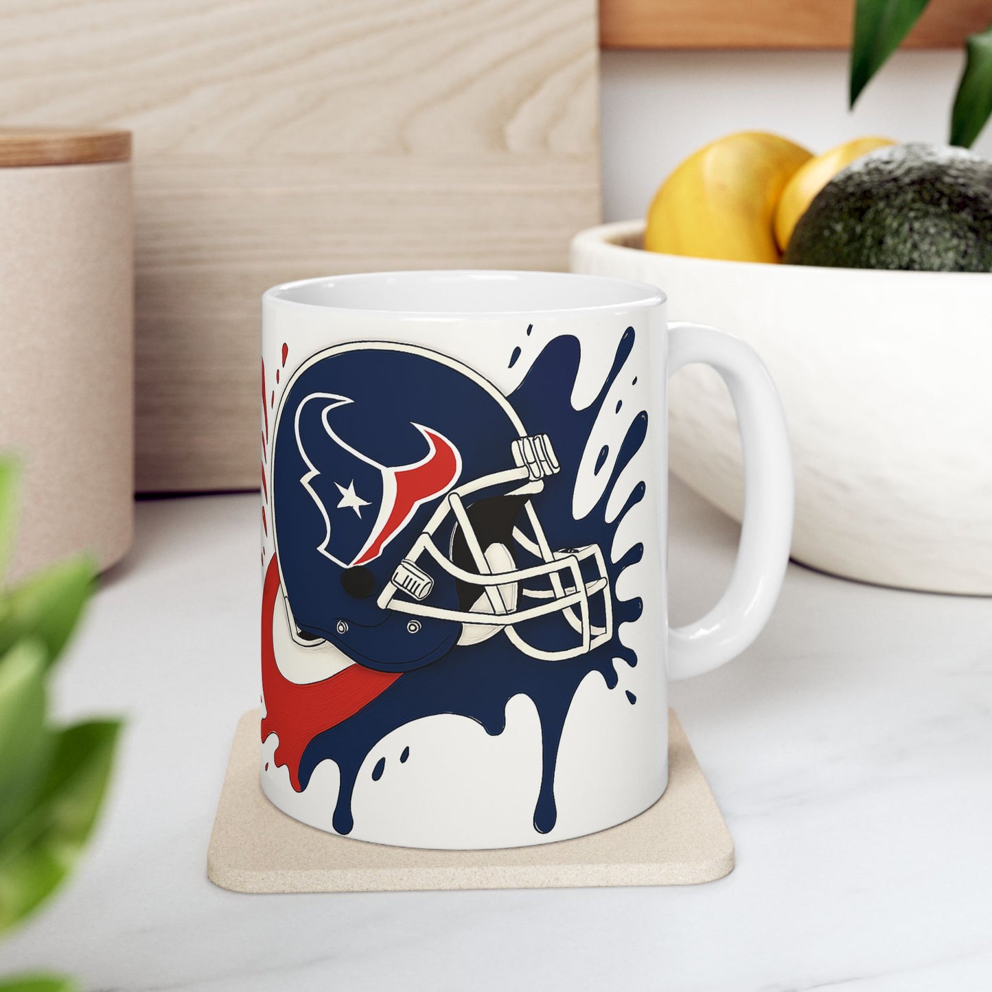 Football Themed Ceramic Mug | Sports Fan Gift, Personalized Coffee Cup, NFL Mug, Team Spirit Drinkware, Game Day Essential