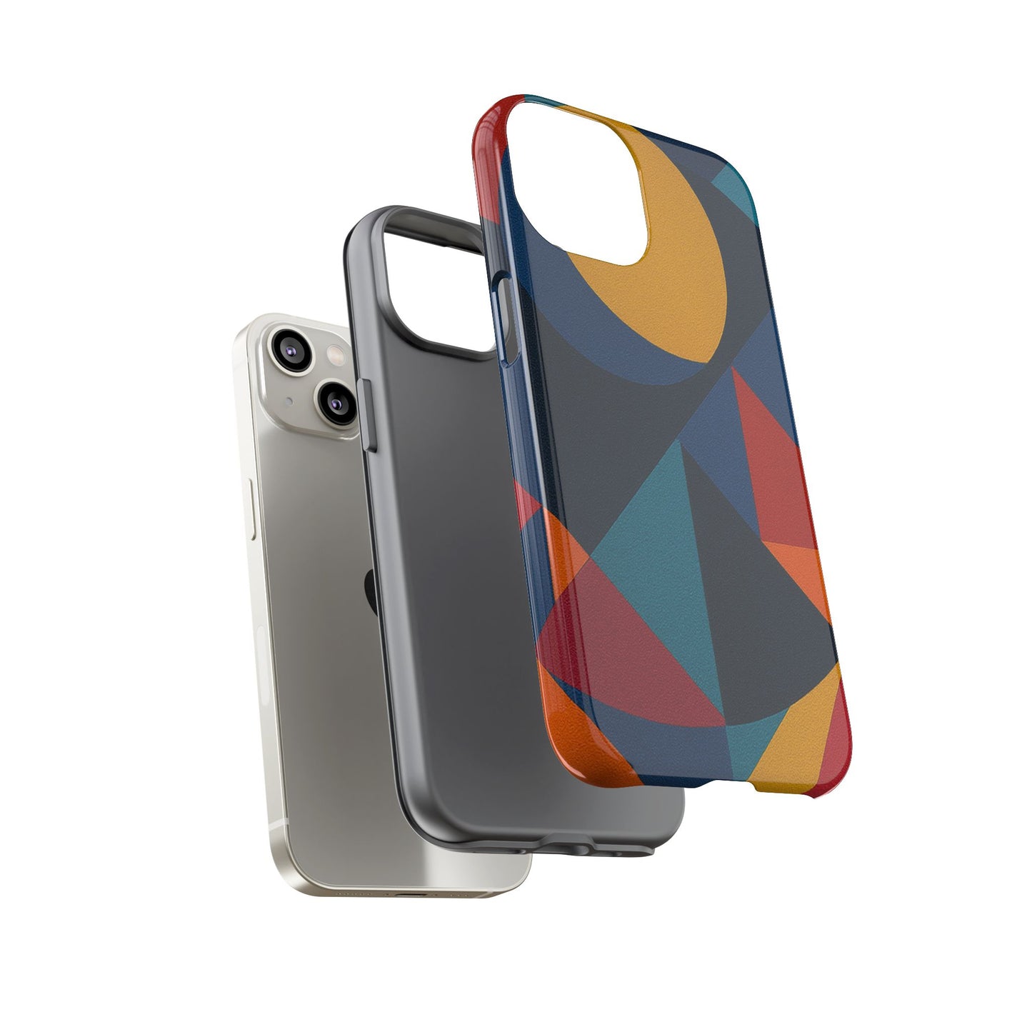 Vibrant Phone Case, Colorful Phone Cover, Geometric Design, Artistic Gift, Trendy Accessory, Vibrant Colors, Unique Design