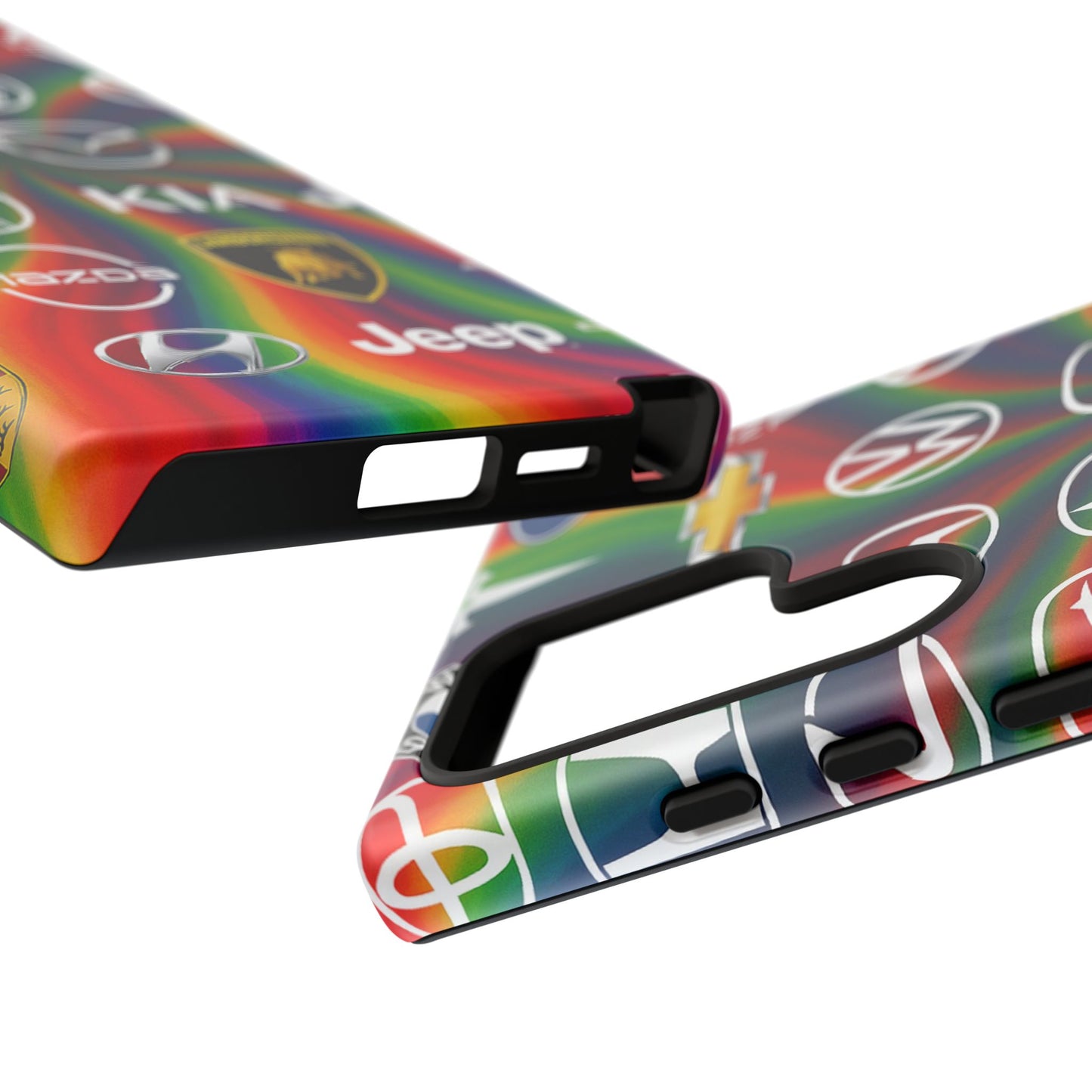 Colorful Car Logos Phone Case - Vibrant Tough Cases for Auto Enthusiasts, Unique Gift for Birthdays, Car Events, and Holidays