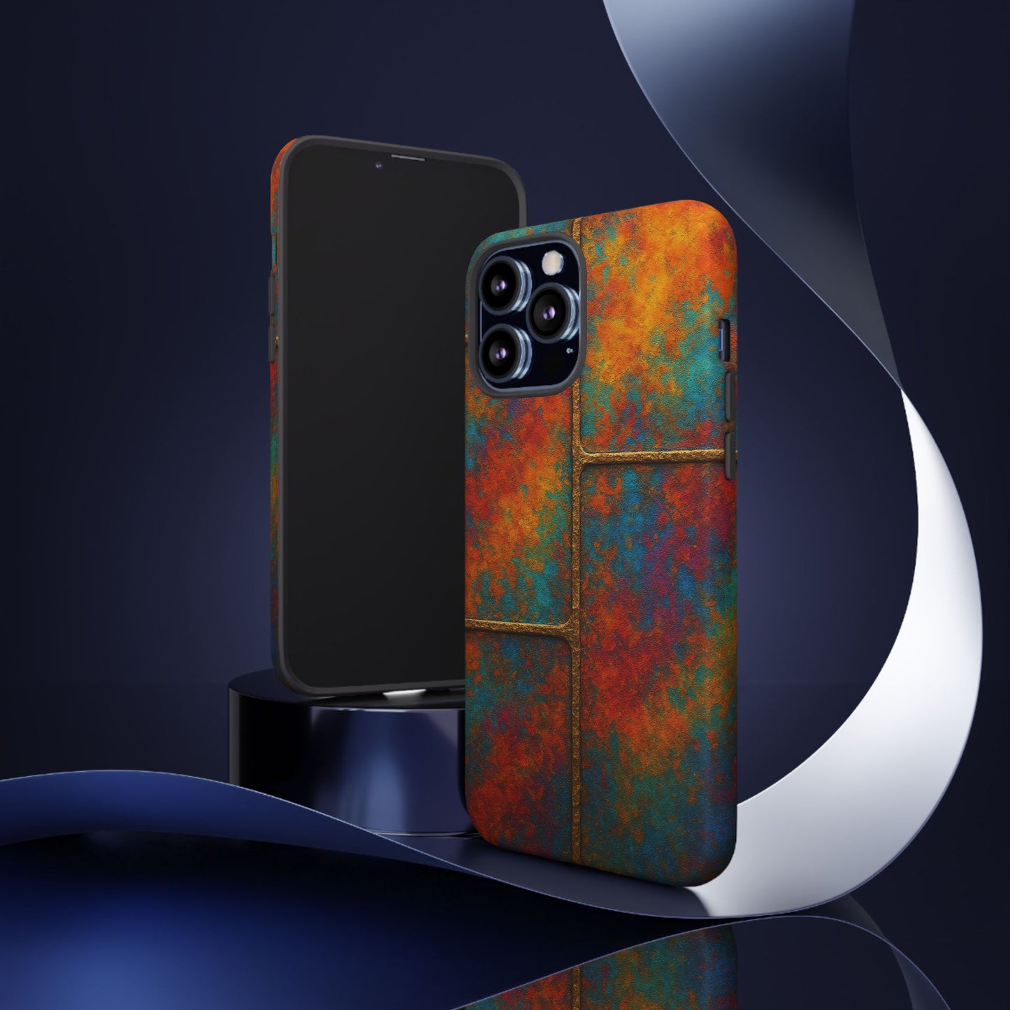 Colorful Textured Phone Case, Vibrant iPhone Cover, Tough Protective Shell, Unique Mobile Accessory, Artisan Phone Protection
