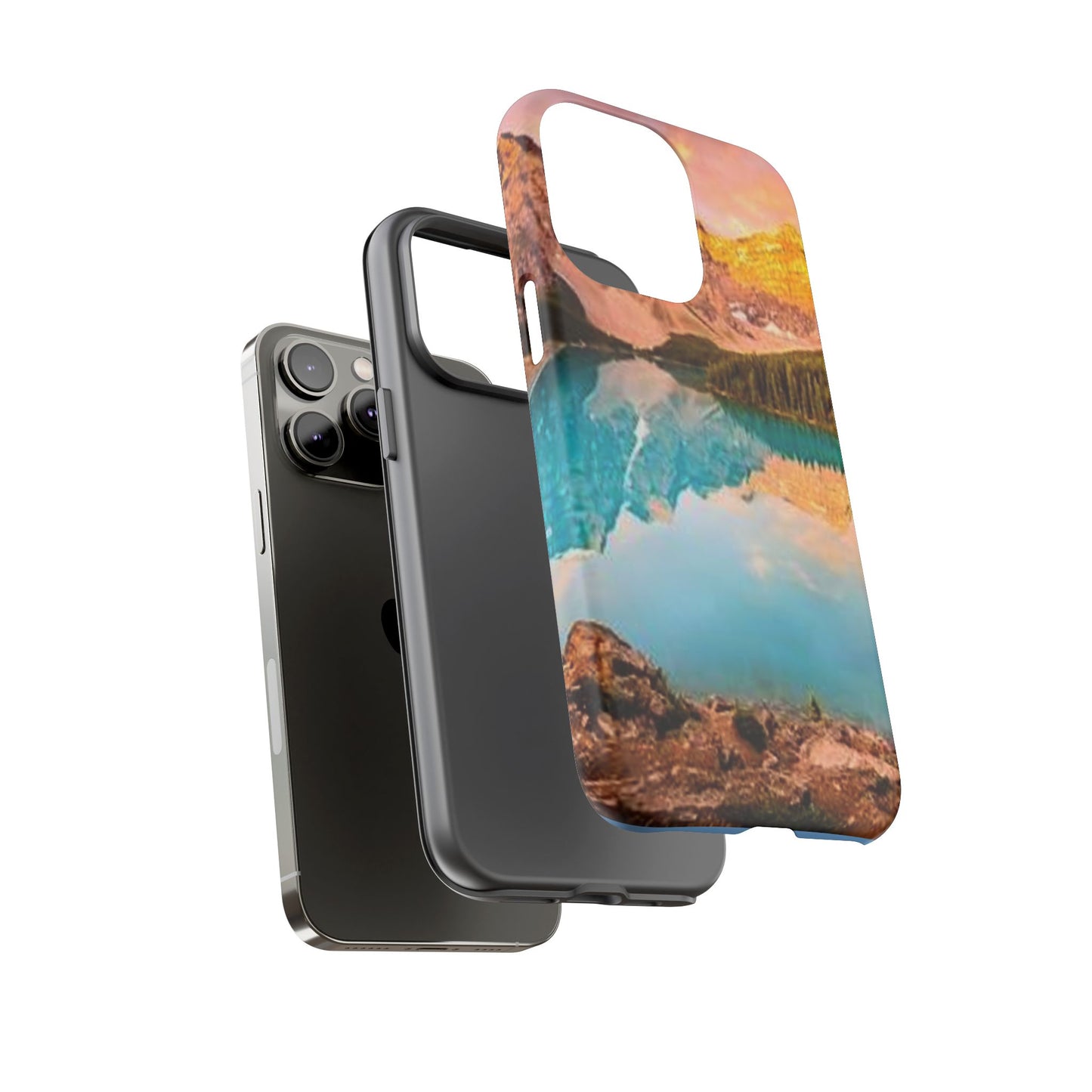Nature-Inspired Phone Case with Mountain and Lake Design, Aesthetic Tough Cases for Outdoor Lovers, Phone Protection, Gift for Nature [...]