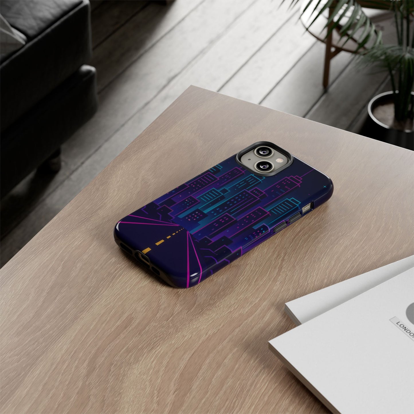 Cityscape Phone Case, Tough Cases, Urban Style, Nighttime Vibe, Phone Cover, Gift for City Lovers, Modern Design