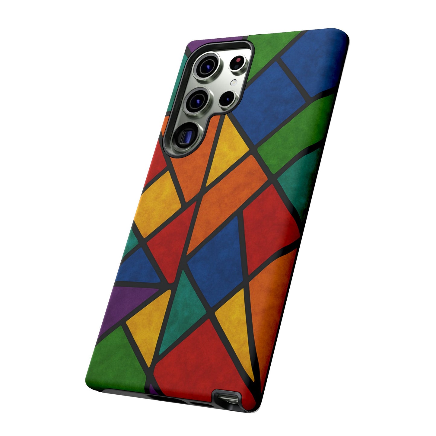 Colorful Phone Case, Stained Glass Pattern, Artistic Phone Cover, Unique Smartphone Protection, Vibrant Gift for All Occasions