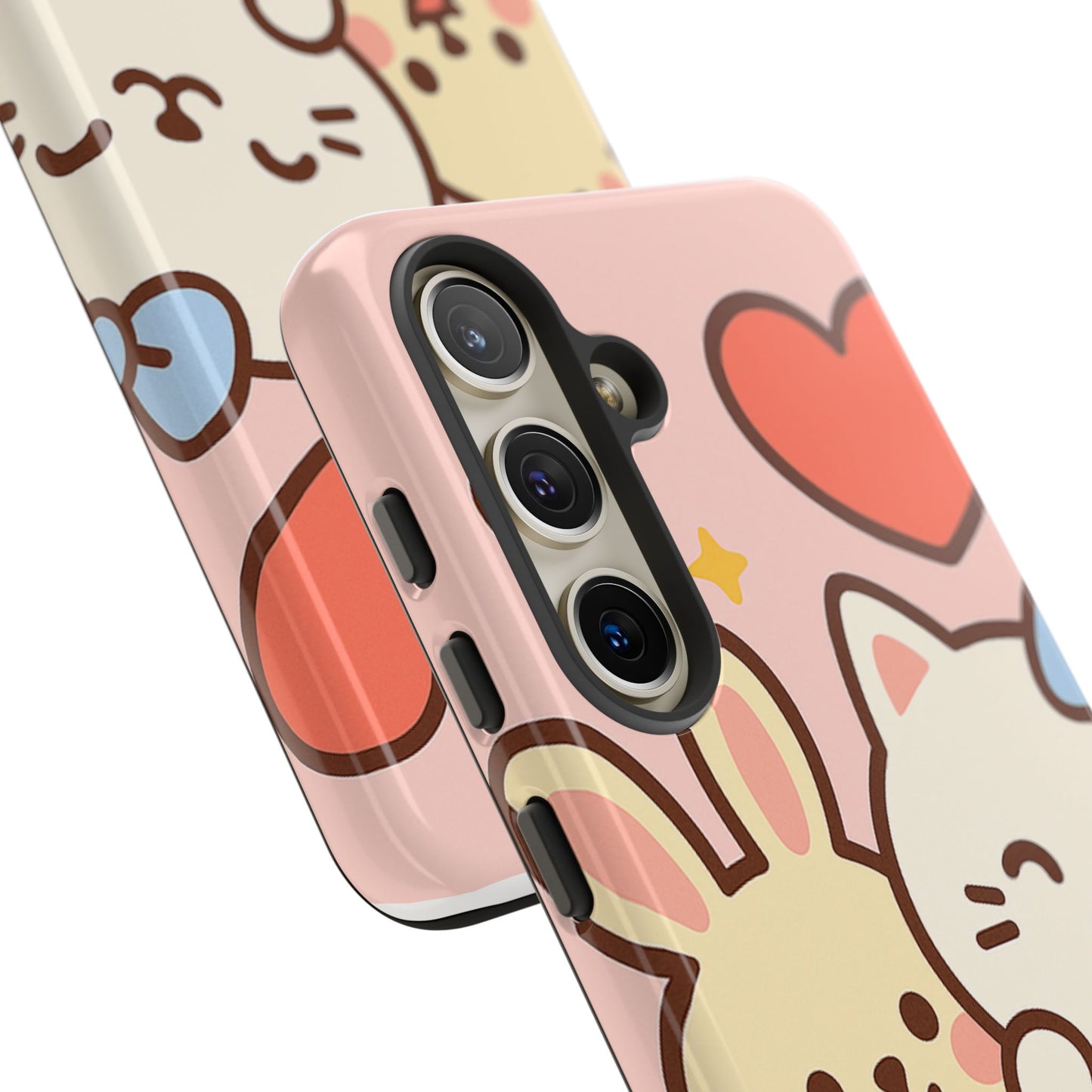 Cute Animal Phone Case -Tough Cases with Bunny and Cat Design, Kawaii Gift for Kids, Birthday, Everyday Use, Phone Accessories, teenage girl