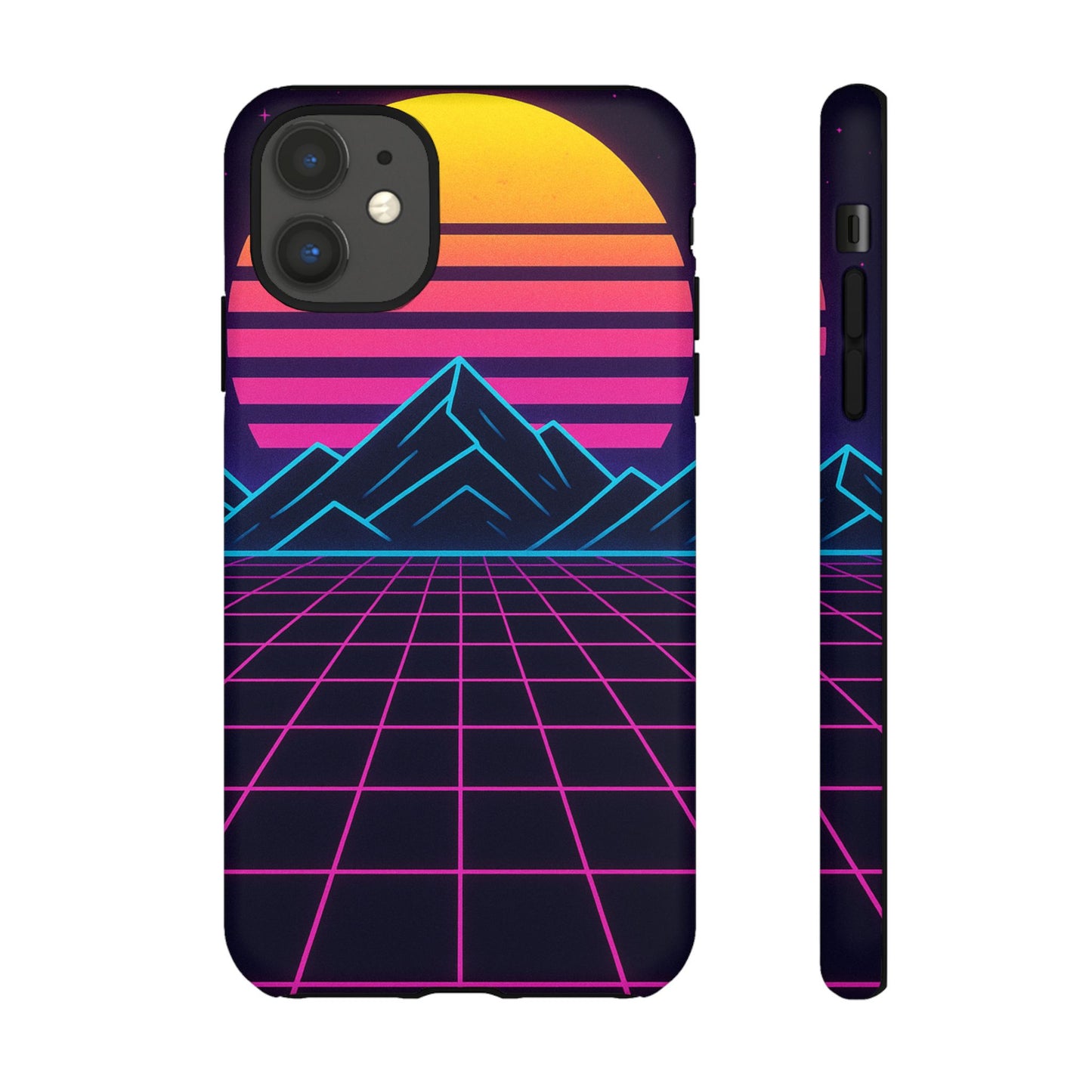 Retro Sunset Phone Case, Vintage Neon Case, 80s Aesthetic Cover, Gift for Tech Lovers, Unique Phone Accessories