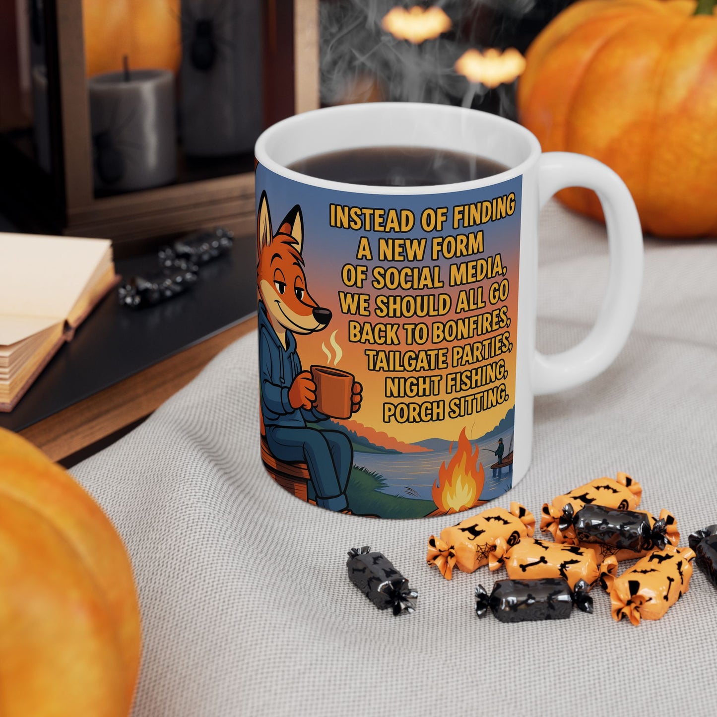 Cozy Fox Ceramic Mug - Perfect for Campfires, Bonfires, and Relaxation | Whimsical Coffee Cup, Gift for Nature Lovers, Outdoor [...]