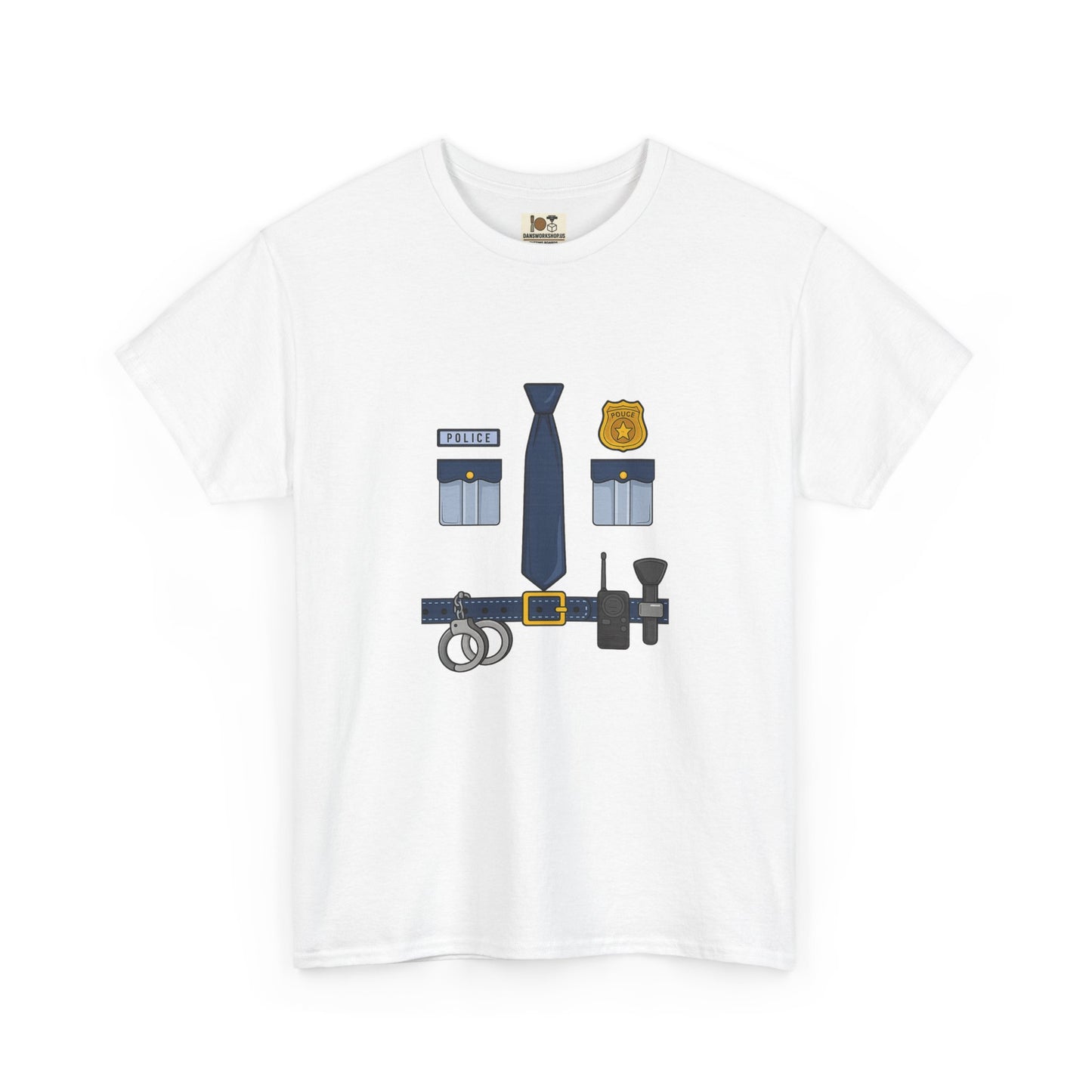 Police Officer Badge Tee, Unisex Heavy Cotton Tee, Funny Police Shirt, Law Enforcement Gift, Casual Wear, Police Appreciation