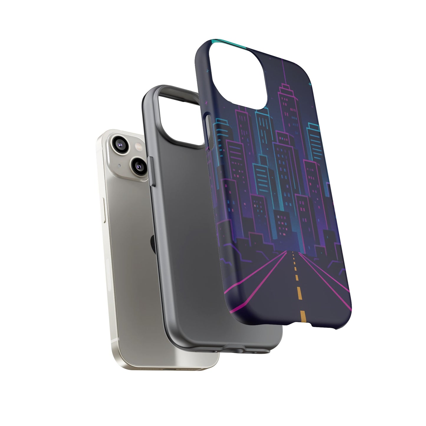 Cityscape Phone Case, Tough Cases, Urban Style, Nighttime Vibe, Phone Cover, Gift for City Lovers, Modern Design