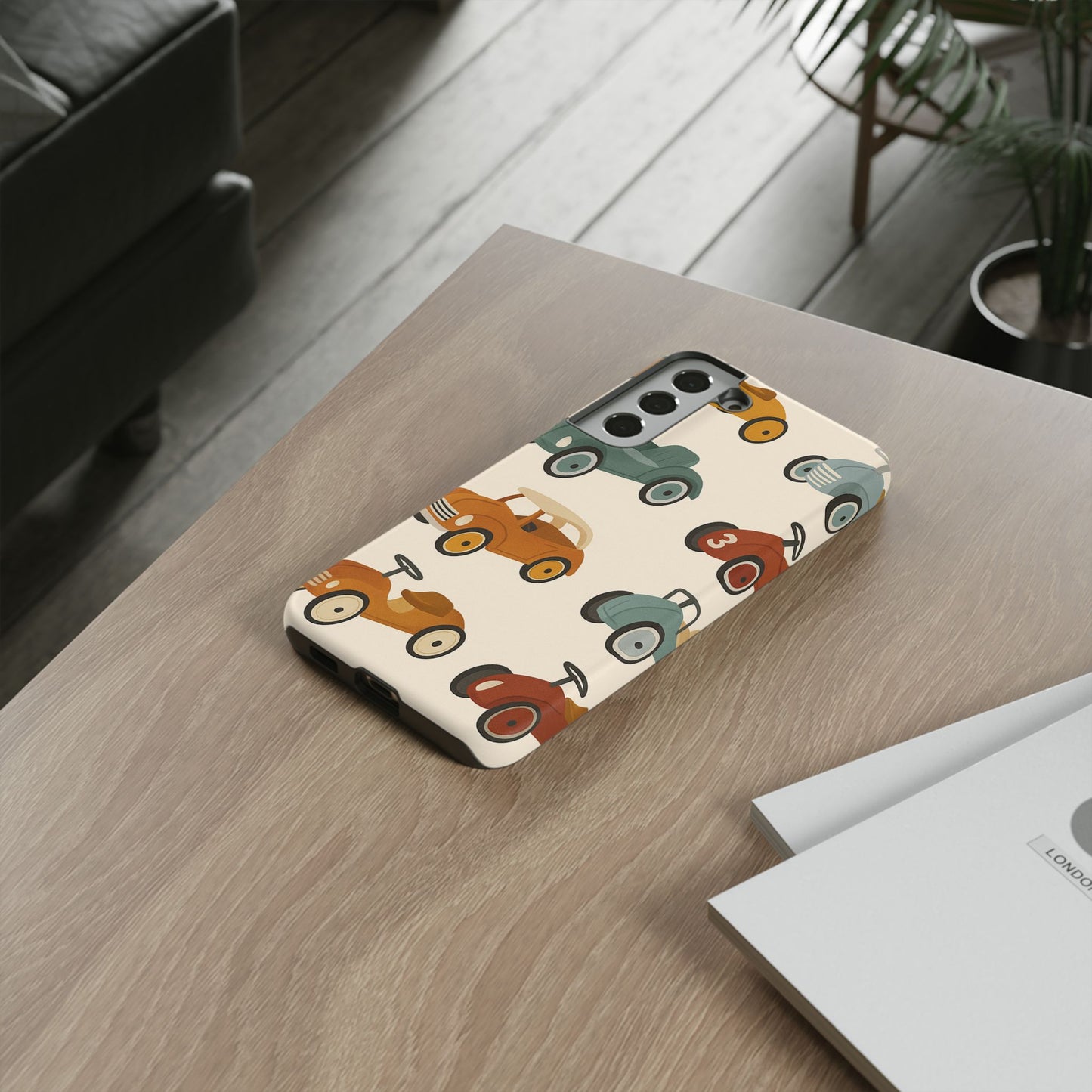 Vintage Car Phone Case, Tough Cases, Kids Gift, Car Lover Accessory, Retro Style, Phone Protection, Unique Design, pedal cars