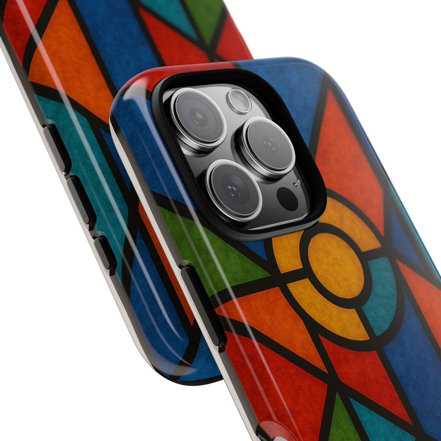 Colorful Stained Glass Phone Case, Artistic Phone Cover, Vibrant Protective Case, Unique Gift for Art Lovers, Stylish Smartphone Accessory